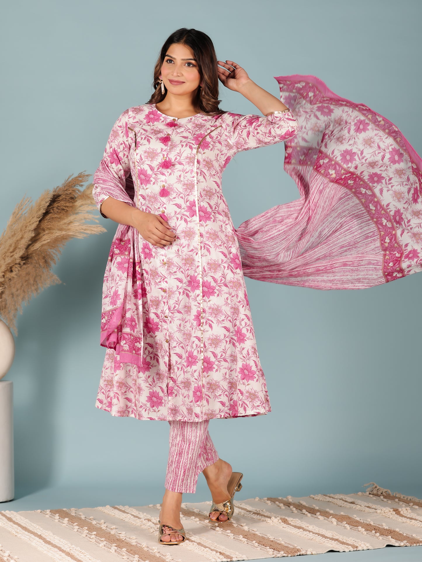 Soft Cotton Floral Kurta