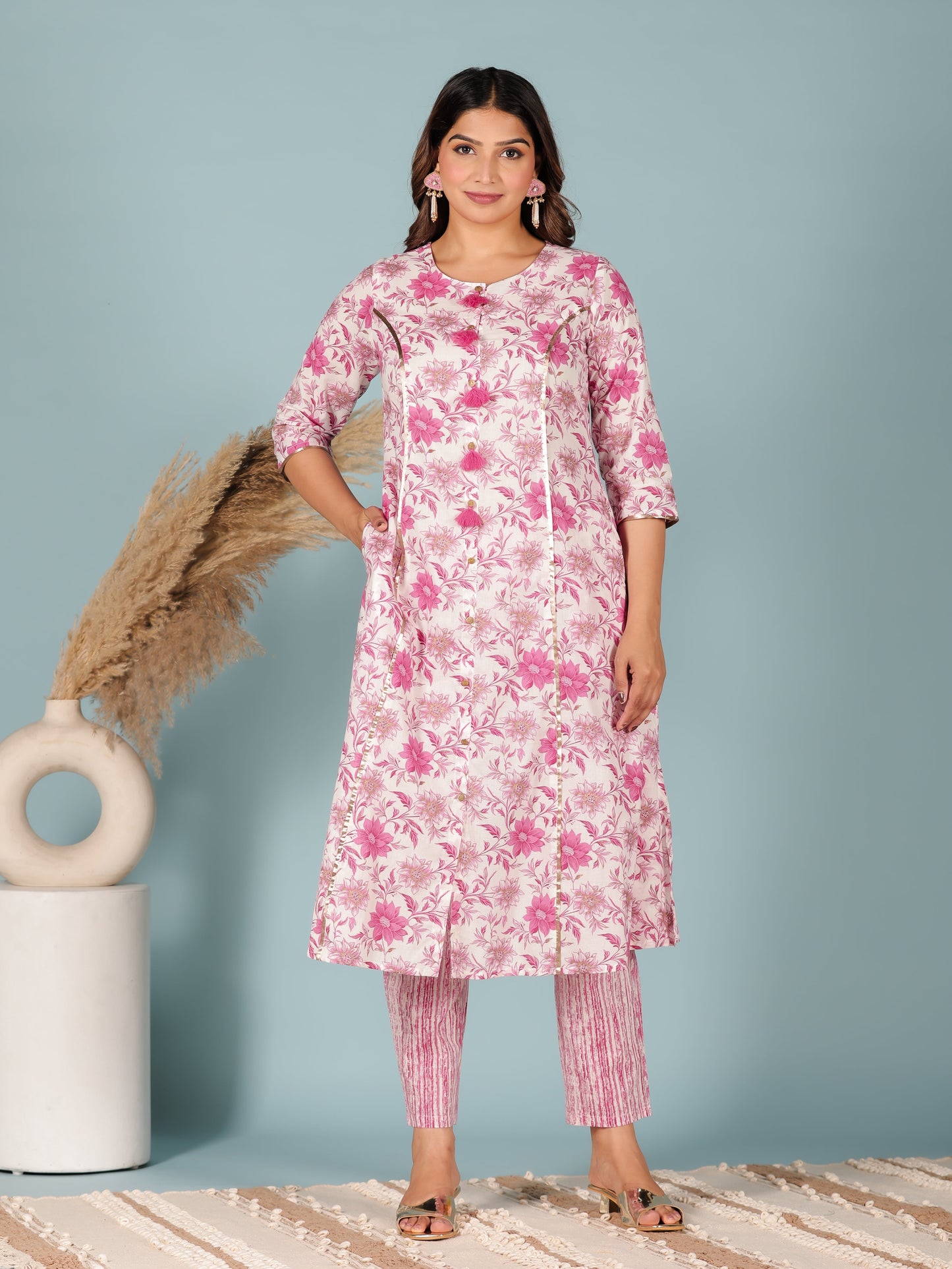 Soft Cotton Floral Kurta