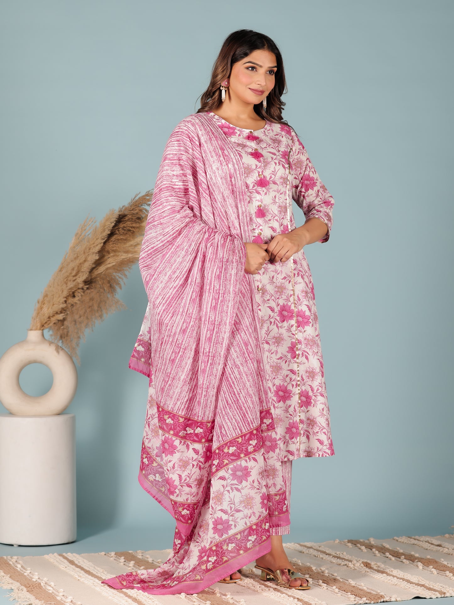 Soft Cotton Floral Kurta