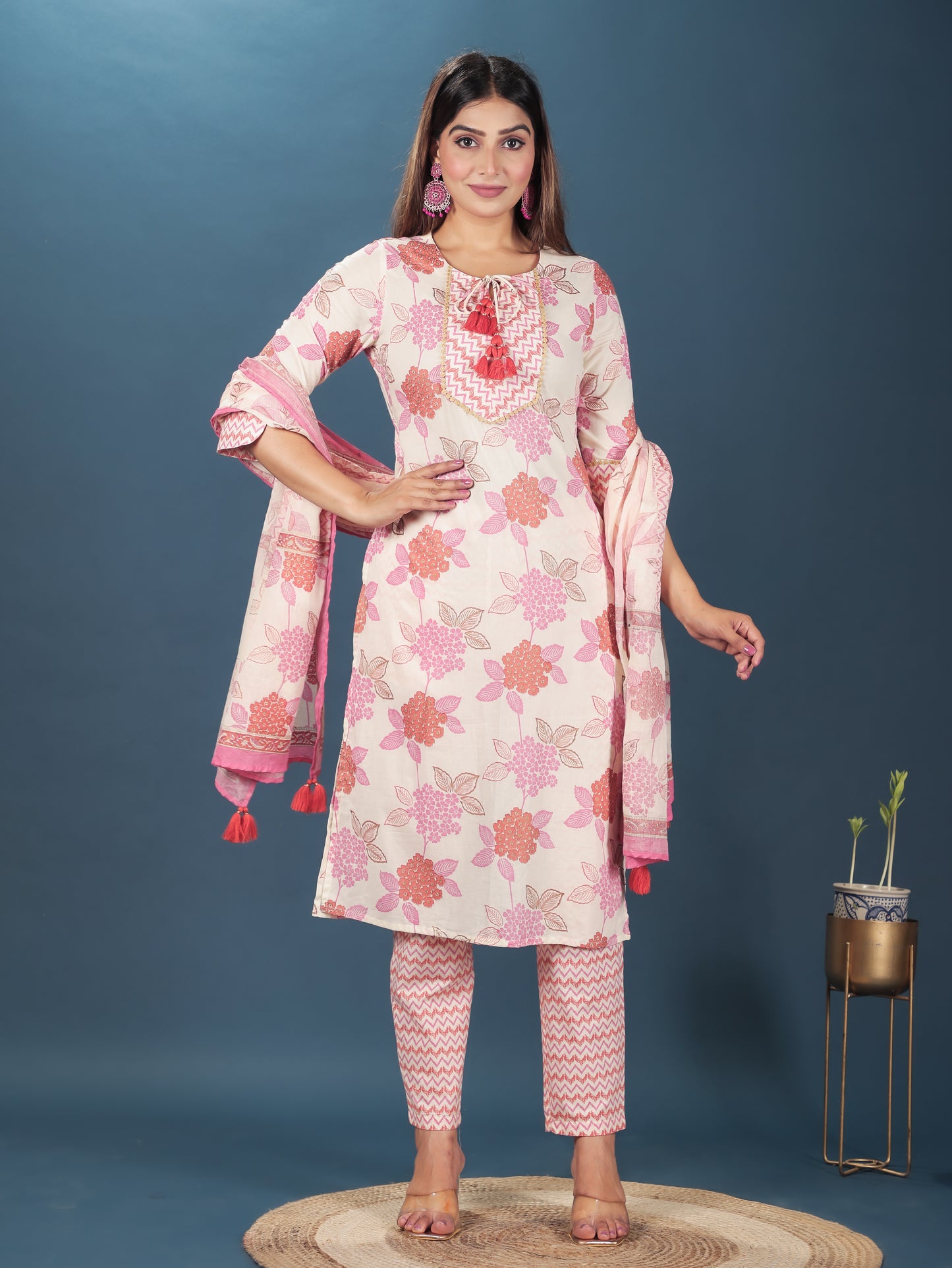 Soft Cotton Floral Kurta