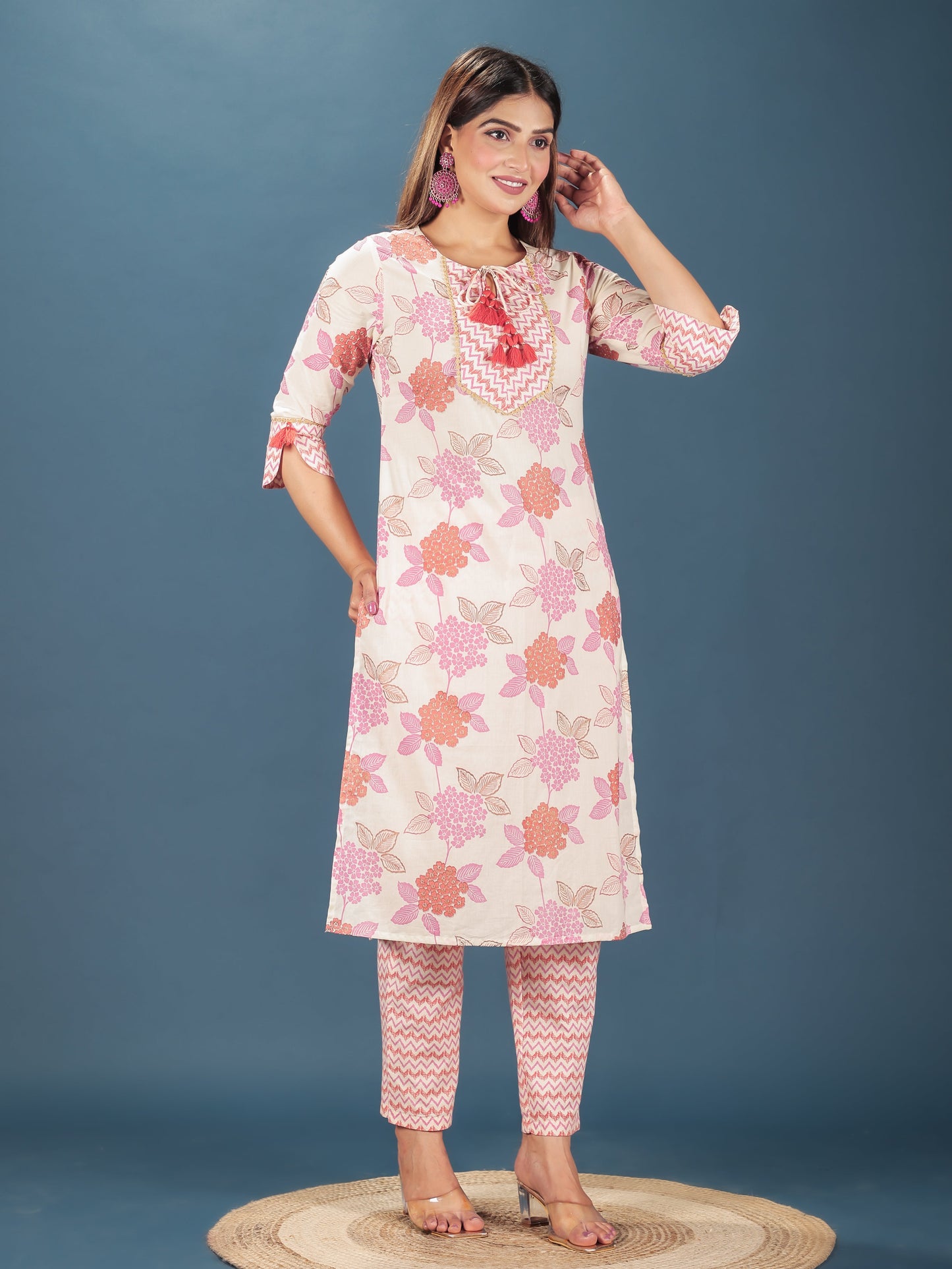 Soft Cotton Floral Kurta