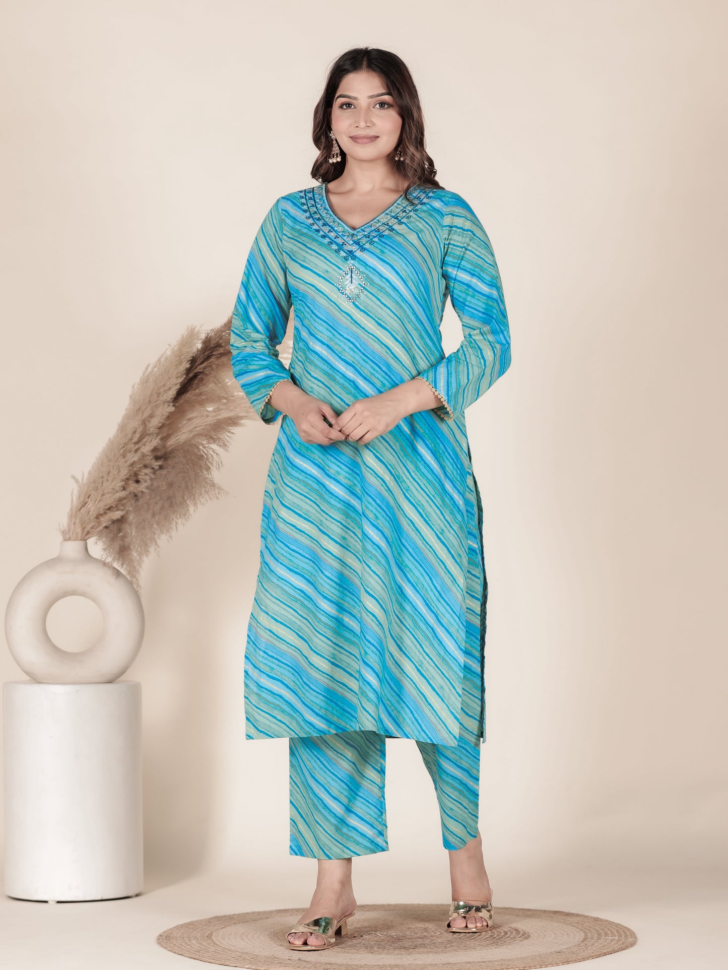 Soft Cotton Leheriya Kurta