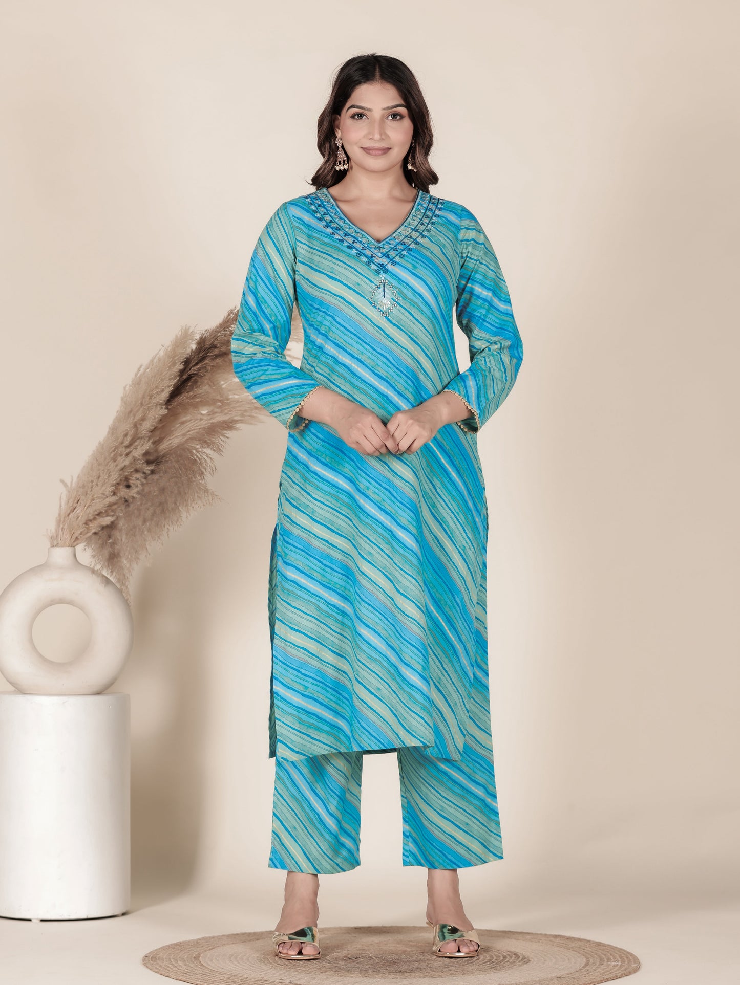 Soft Cotton Leheriya Kurta