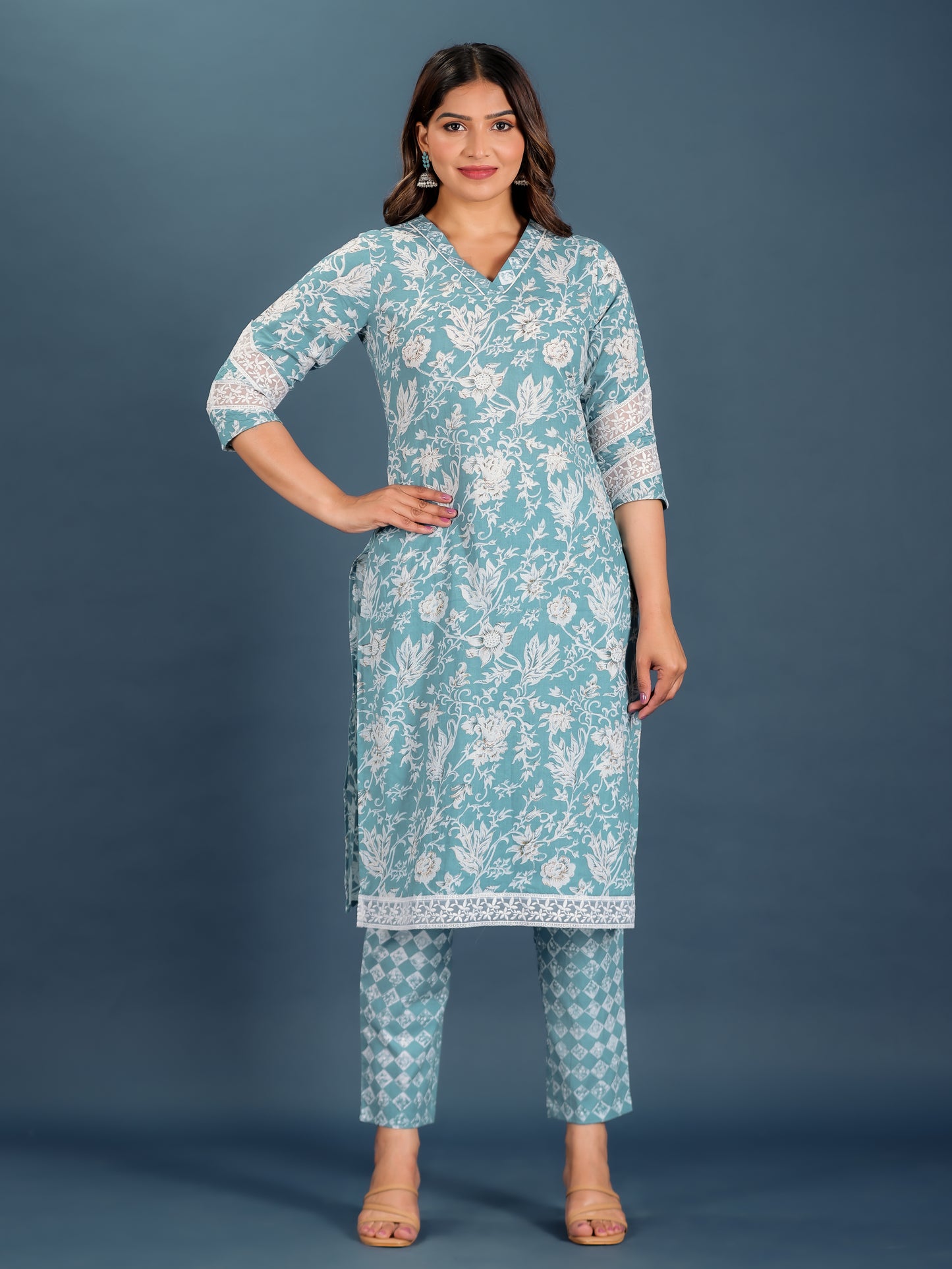 Soft Cotton Floral Kurta