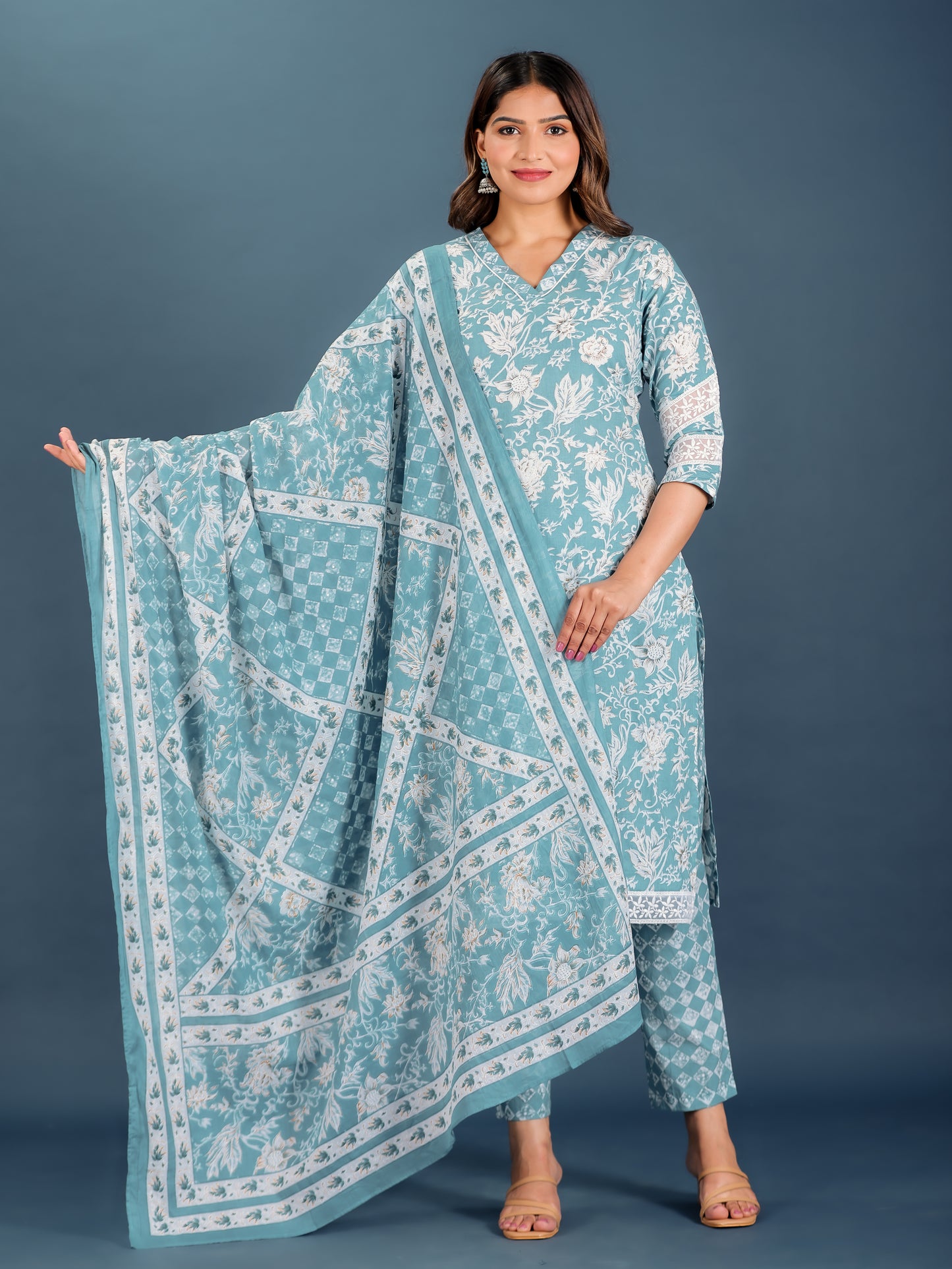 Soft Cotton Floral Kurta