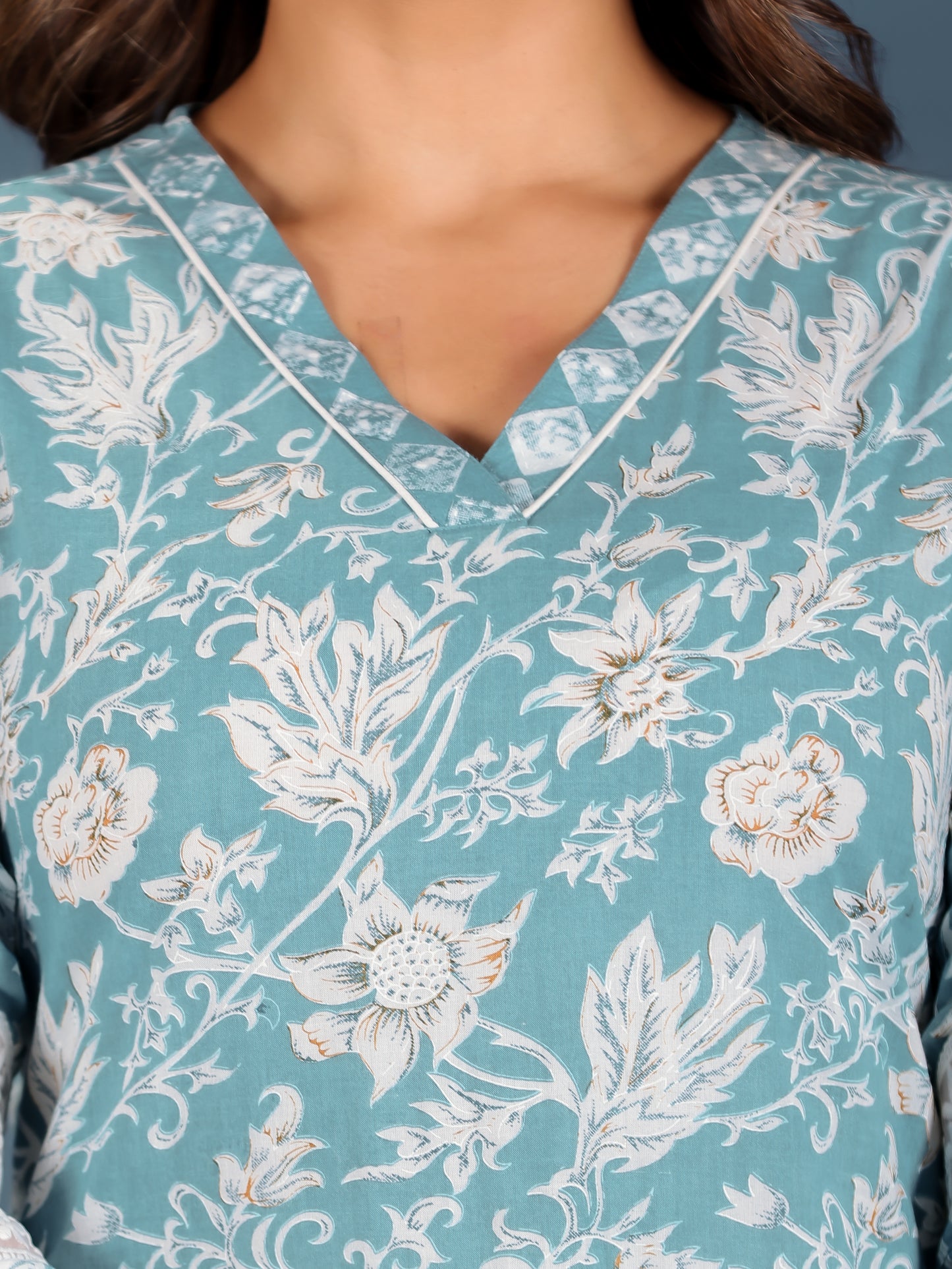 Soft Cotton Floral Kurta