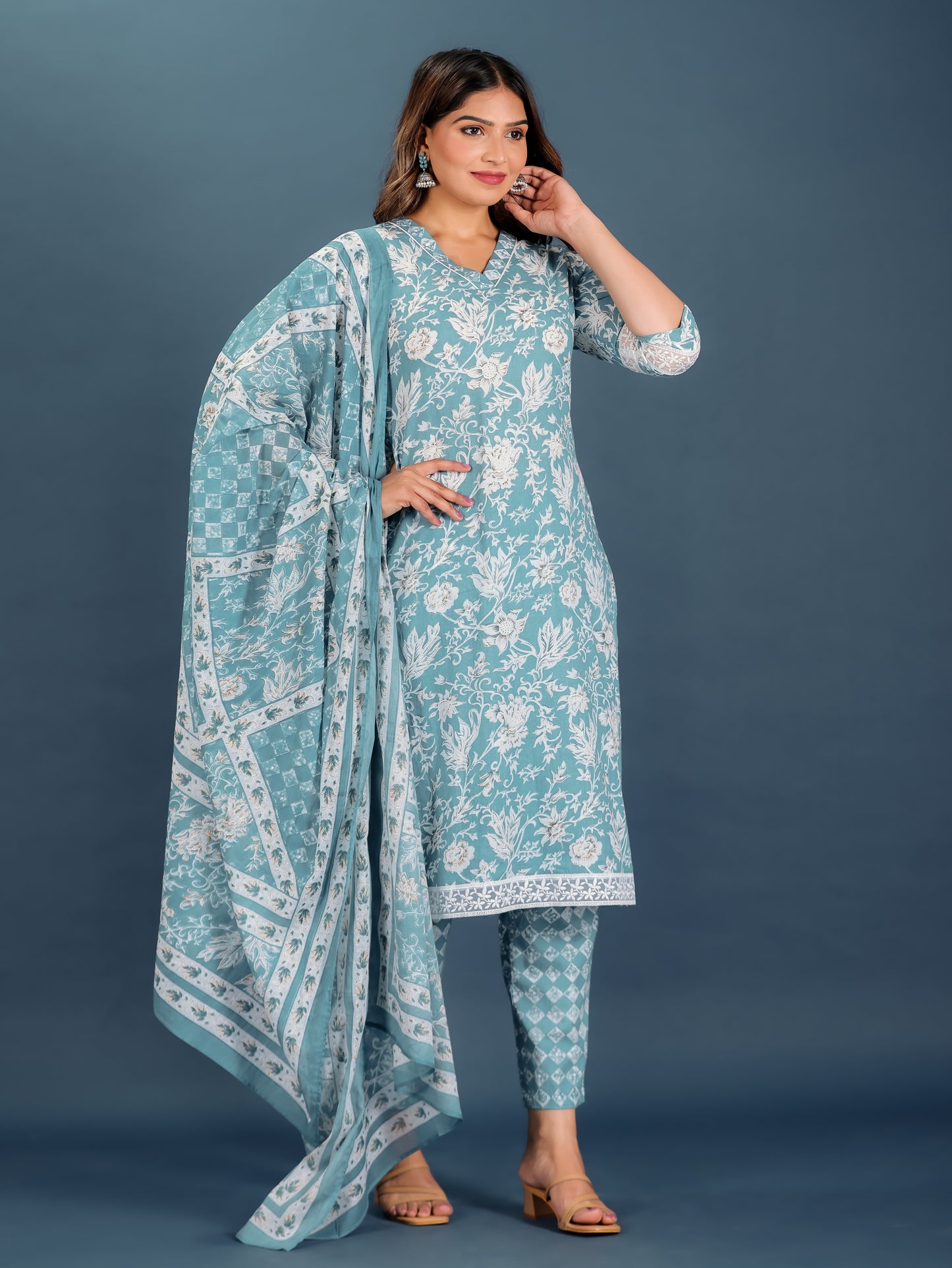 Soft Cotton Floral Kurta