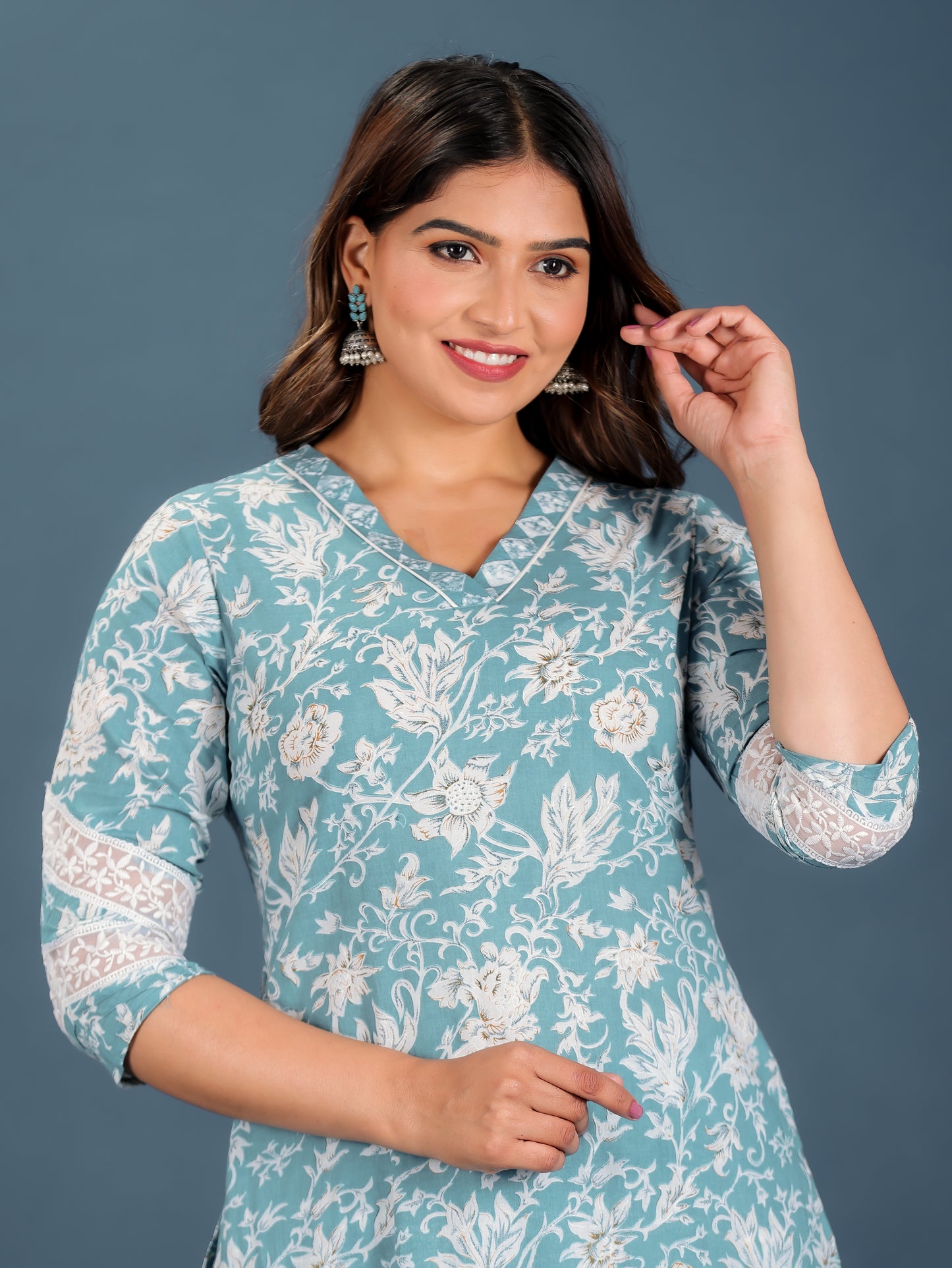 Soft Cotton Floral Kurta