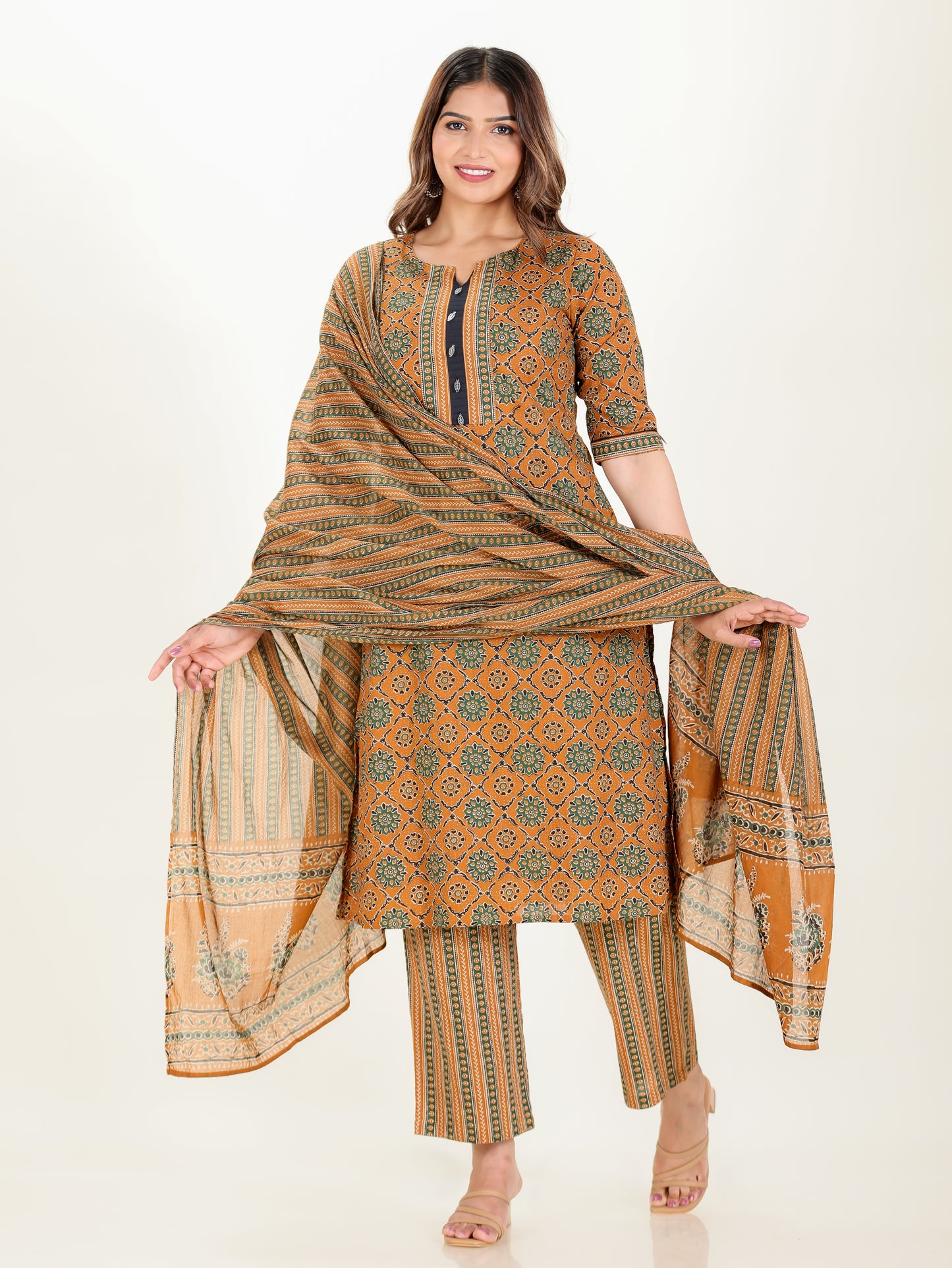 Soft Cotton Geometric Kurta