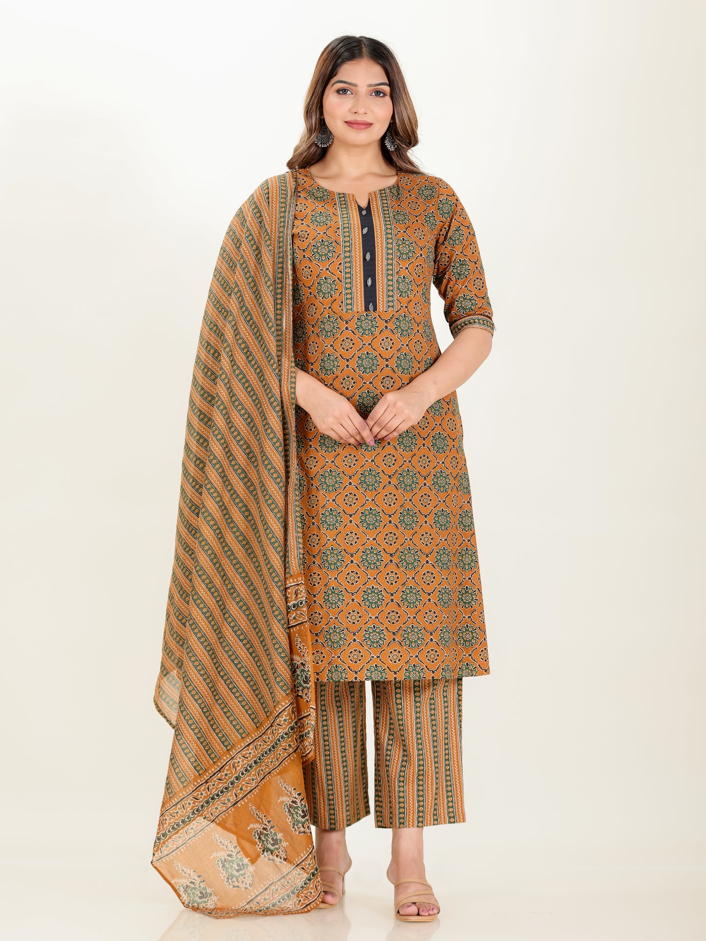 Soft Cotton Geometric Kurta