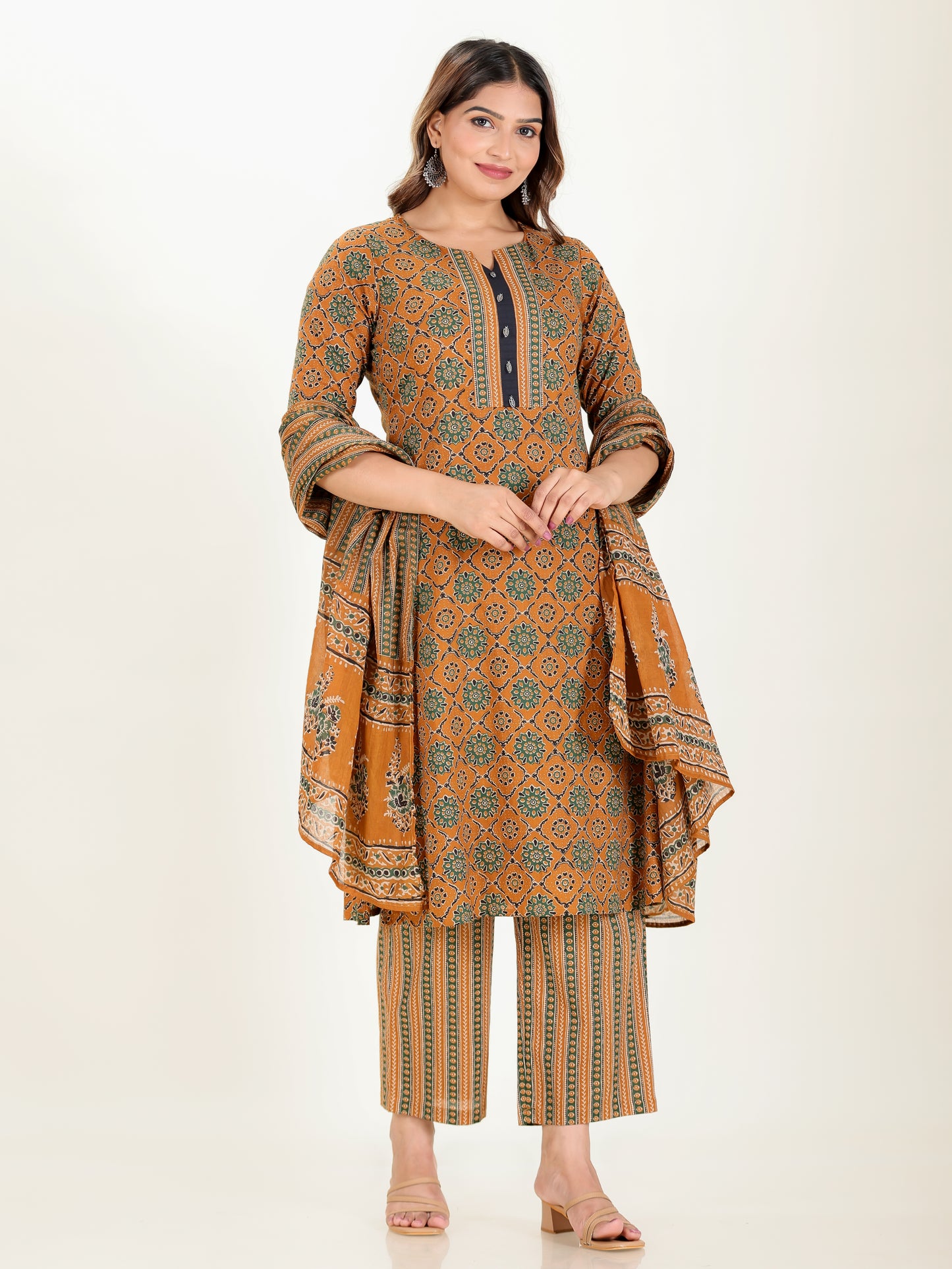 Soft Cotton Geometric Kurta