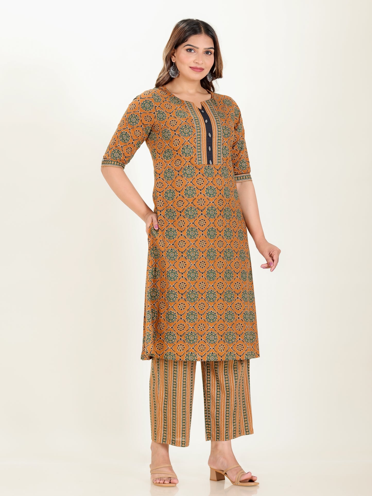 Soft Cotton Geometric Kurta