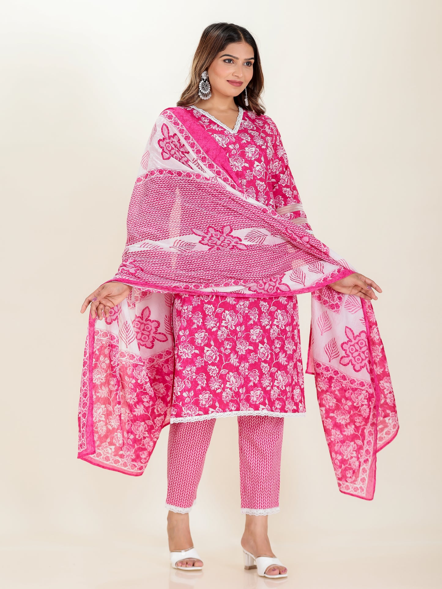 Voile Cotton Chevron Dupatta