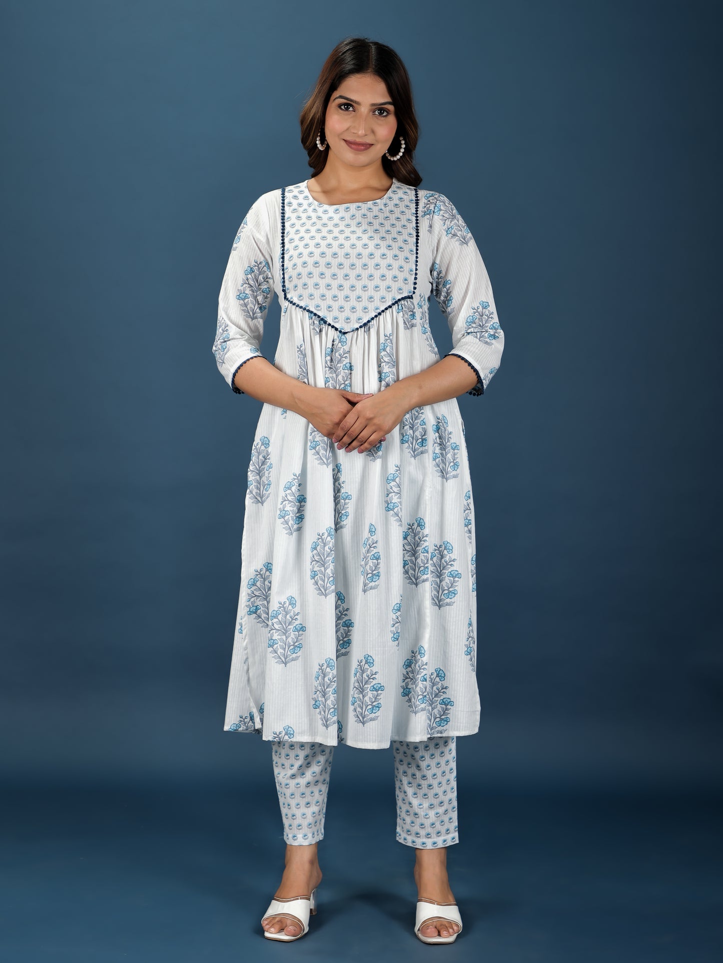 Soft Cotton Floral Kurta