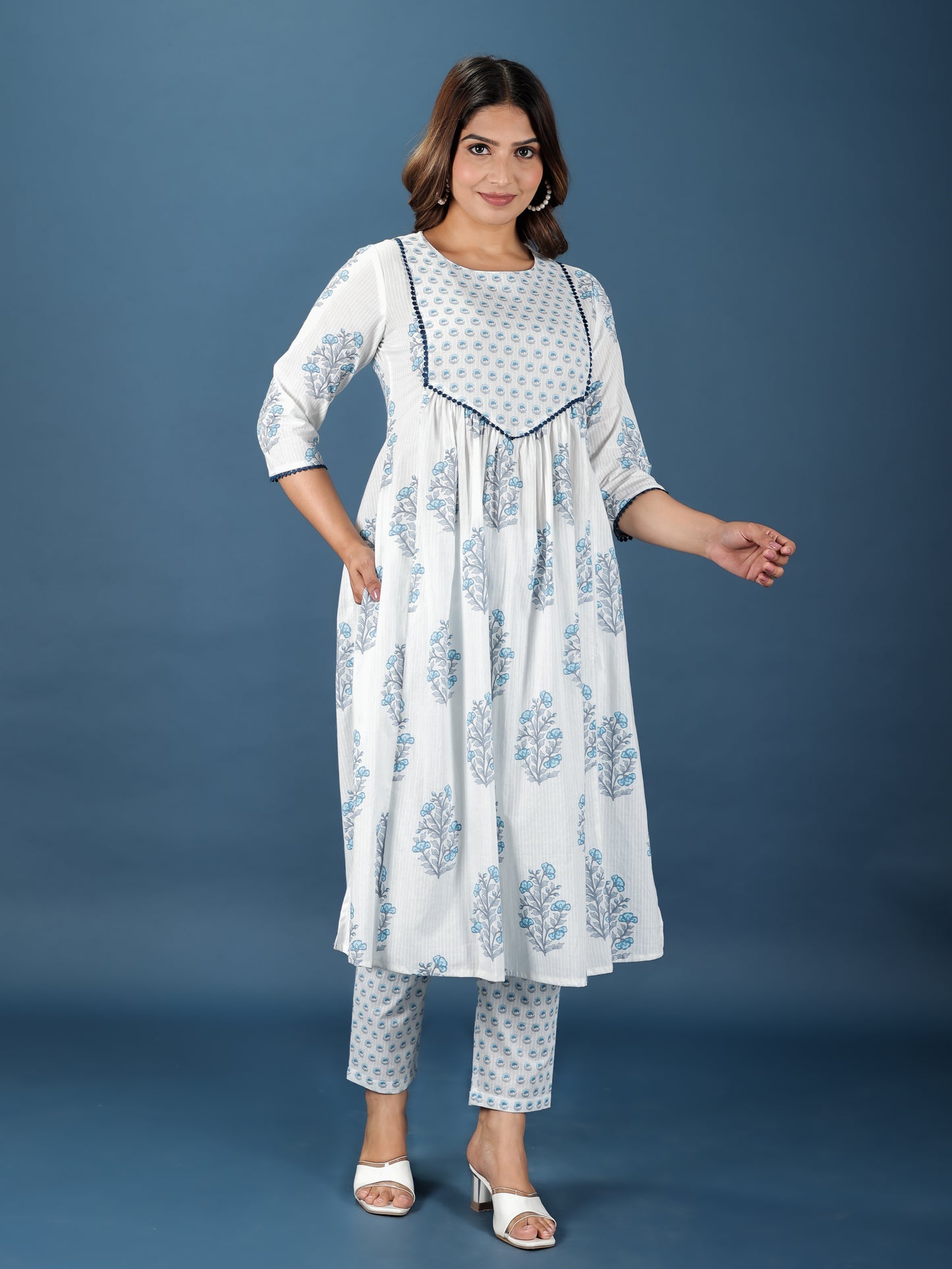 Soft Cotton Floral Kurta