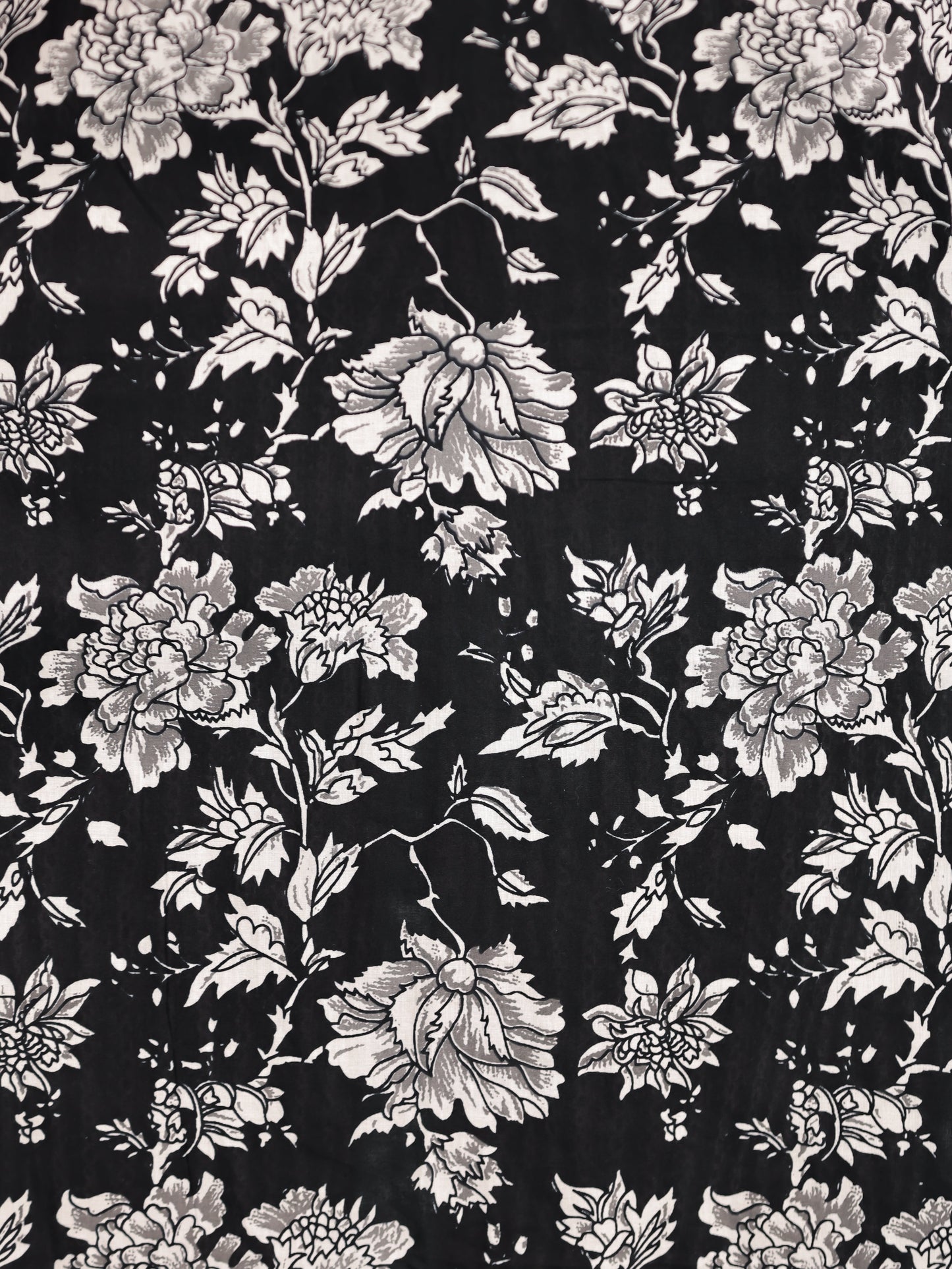 Embroidered Soft Cotton Floral Straight Black Kurta