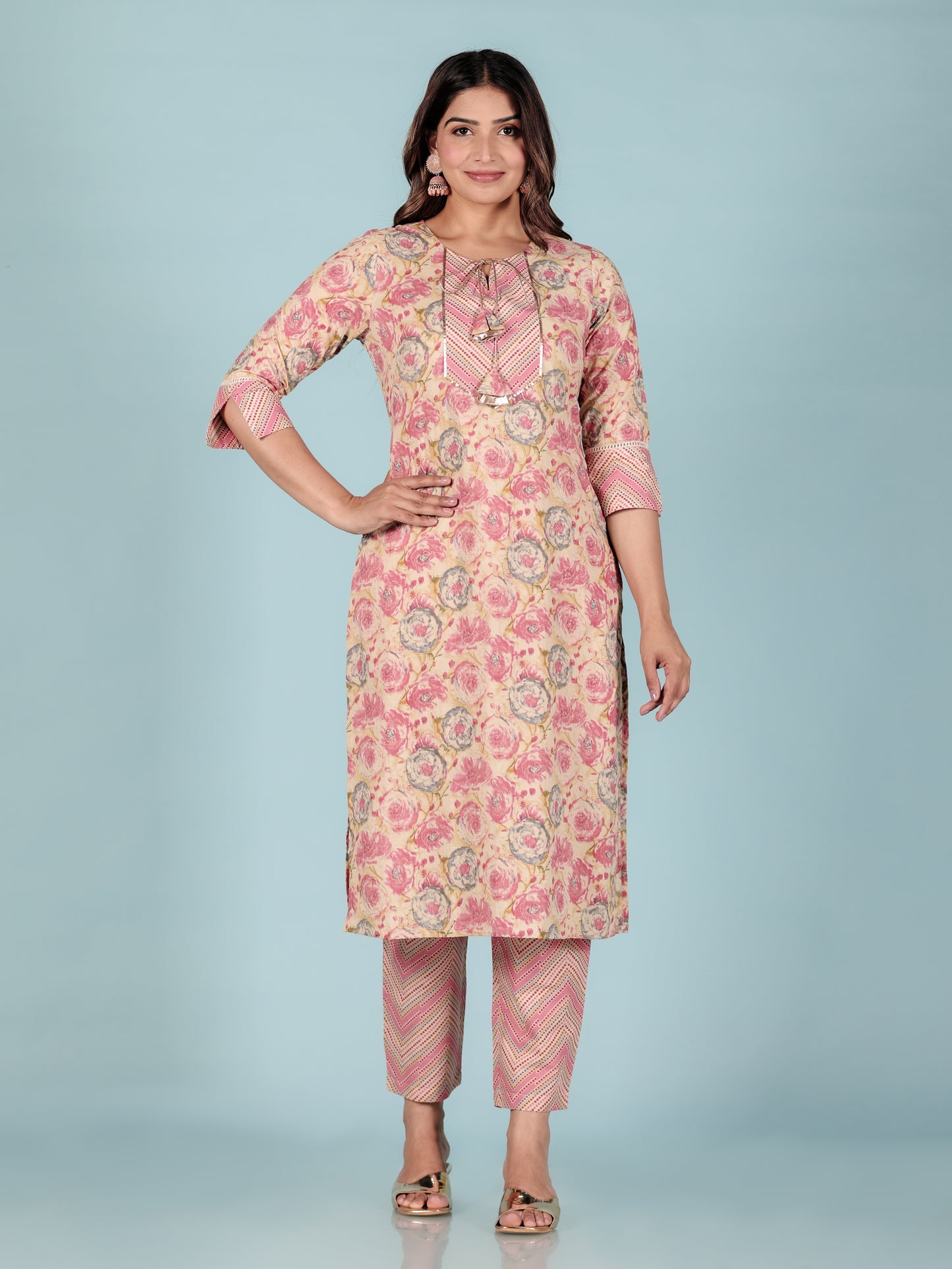 Soft Cotton Floral Kurta