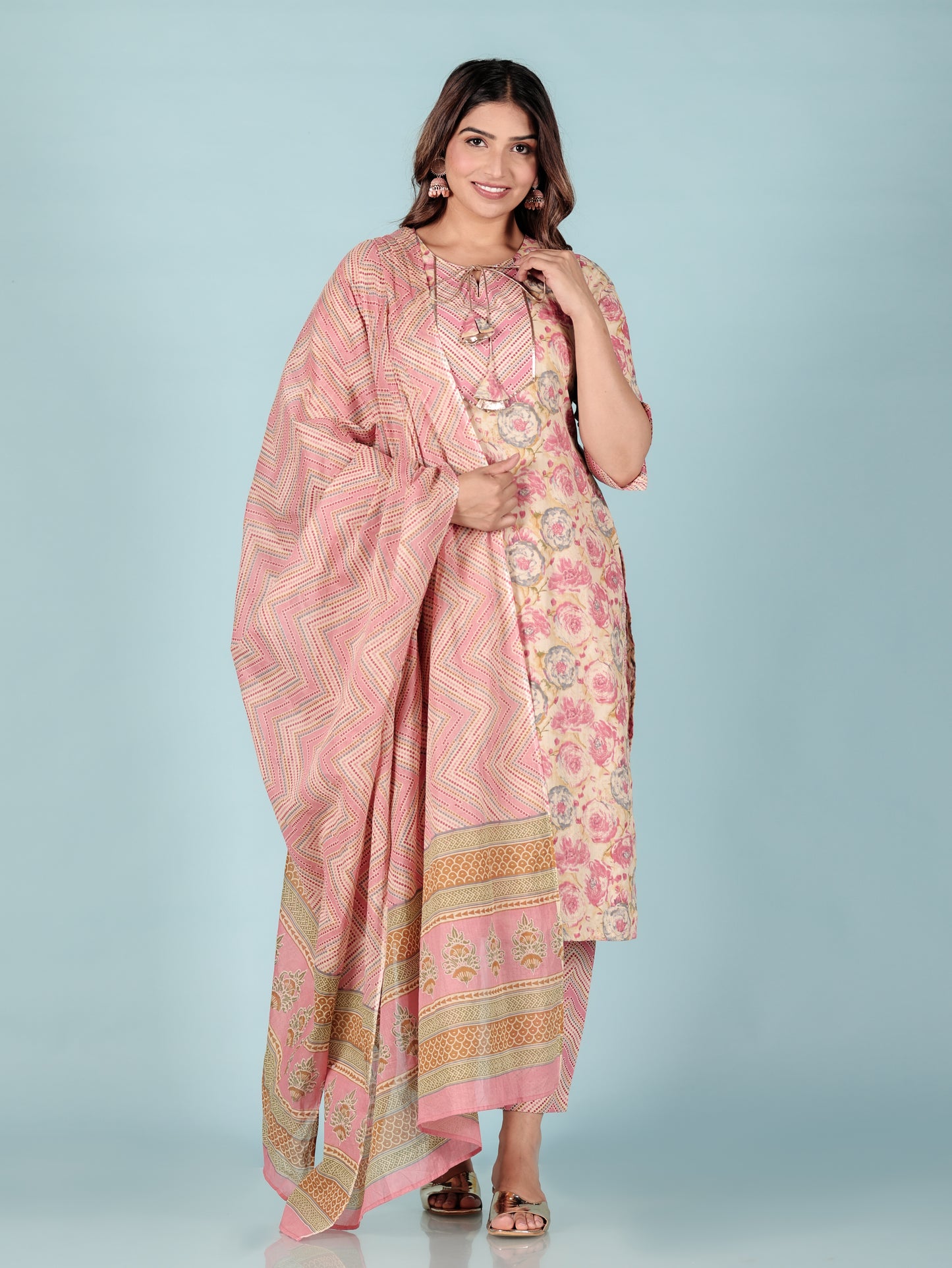 Soft Cotton Floral Kurta