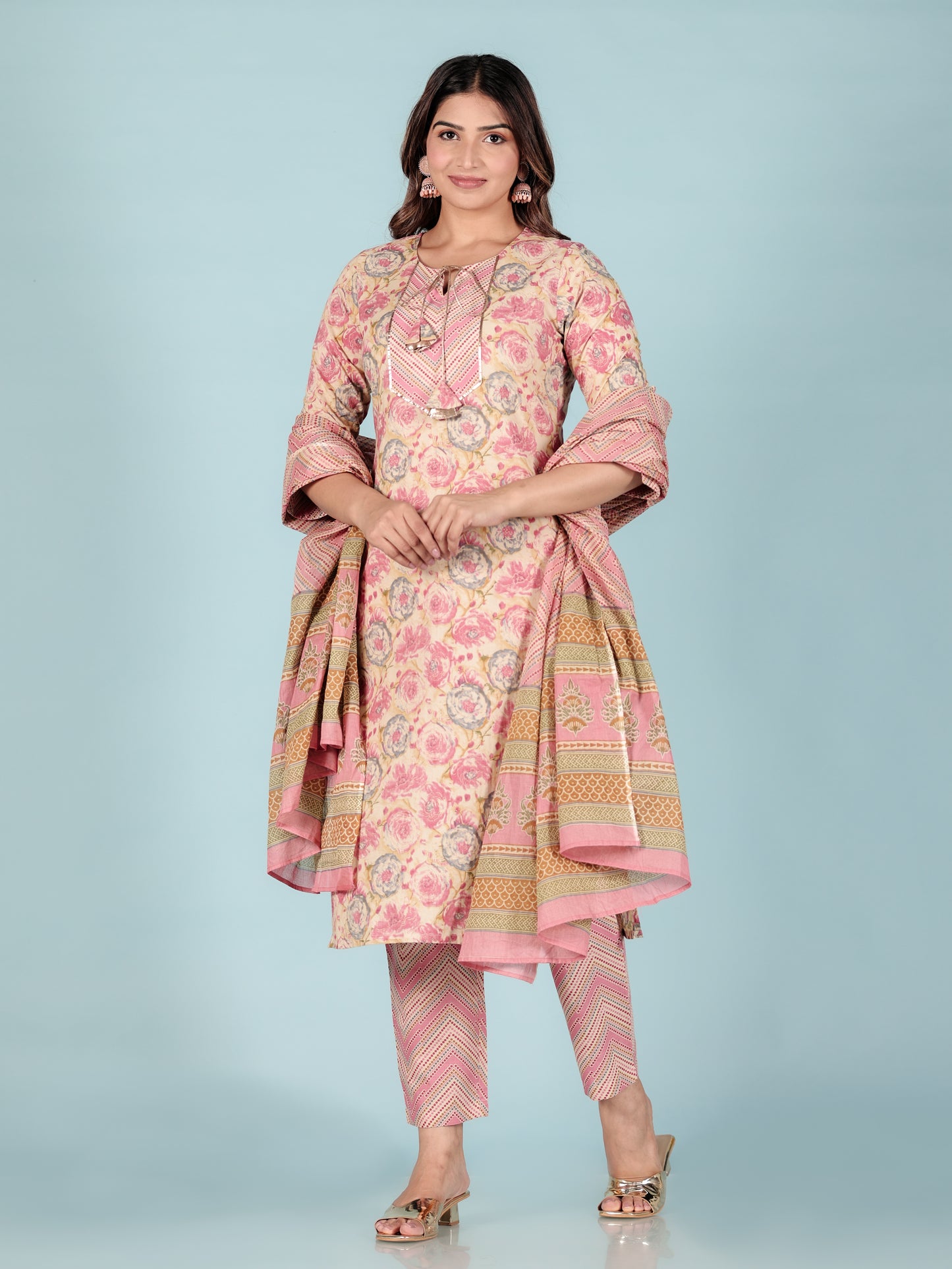 Soft Cotton Floral Kurta