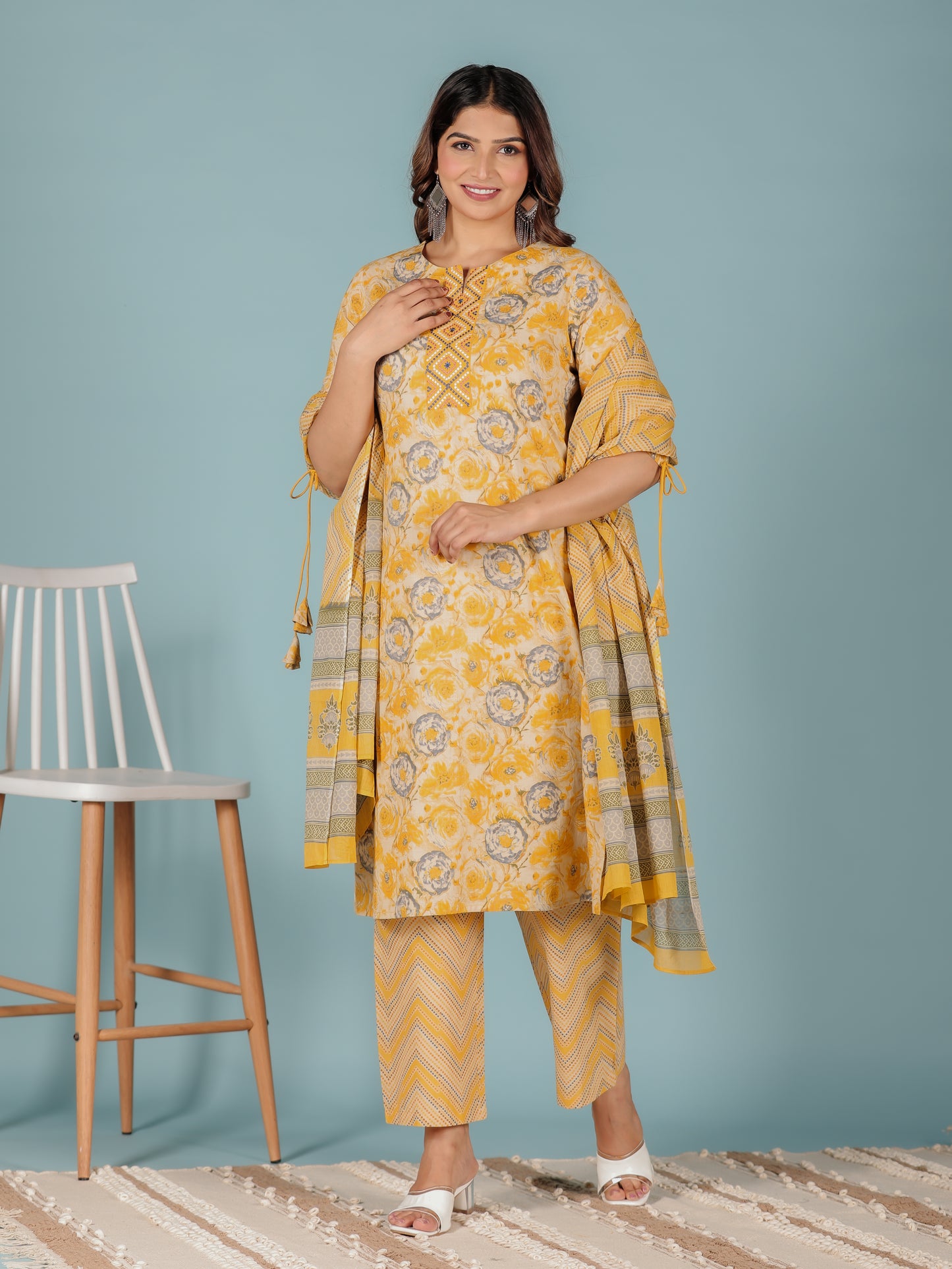 Soft Cotton Floral Kurta