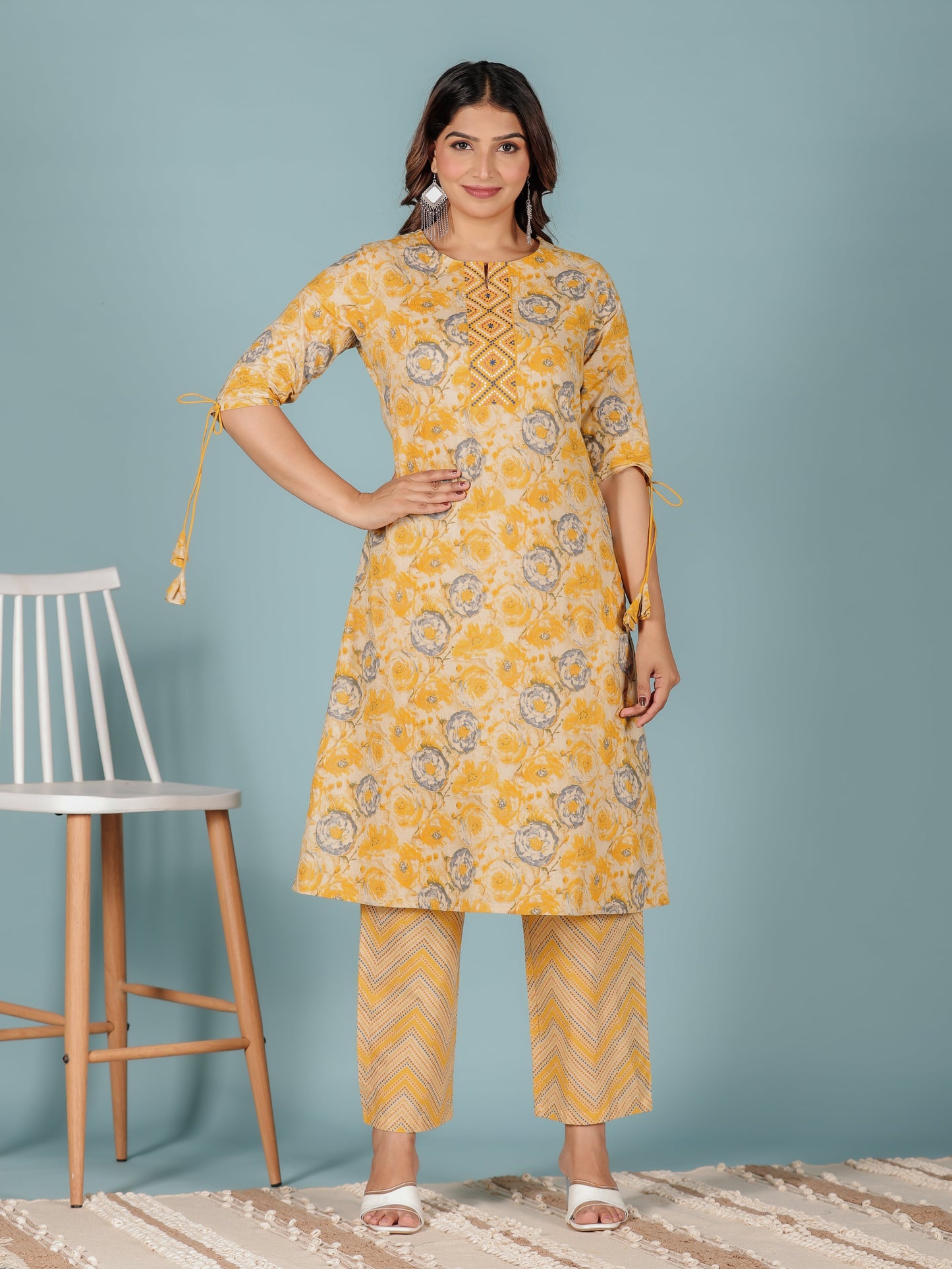 Soft Cotton Floral Kurta