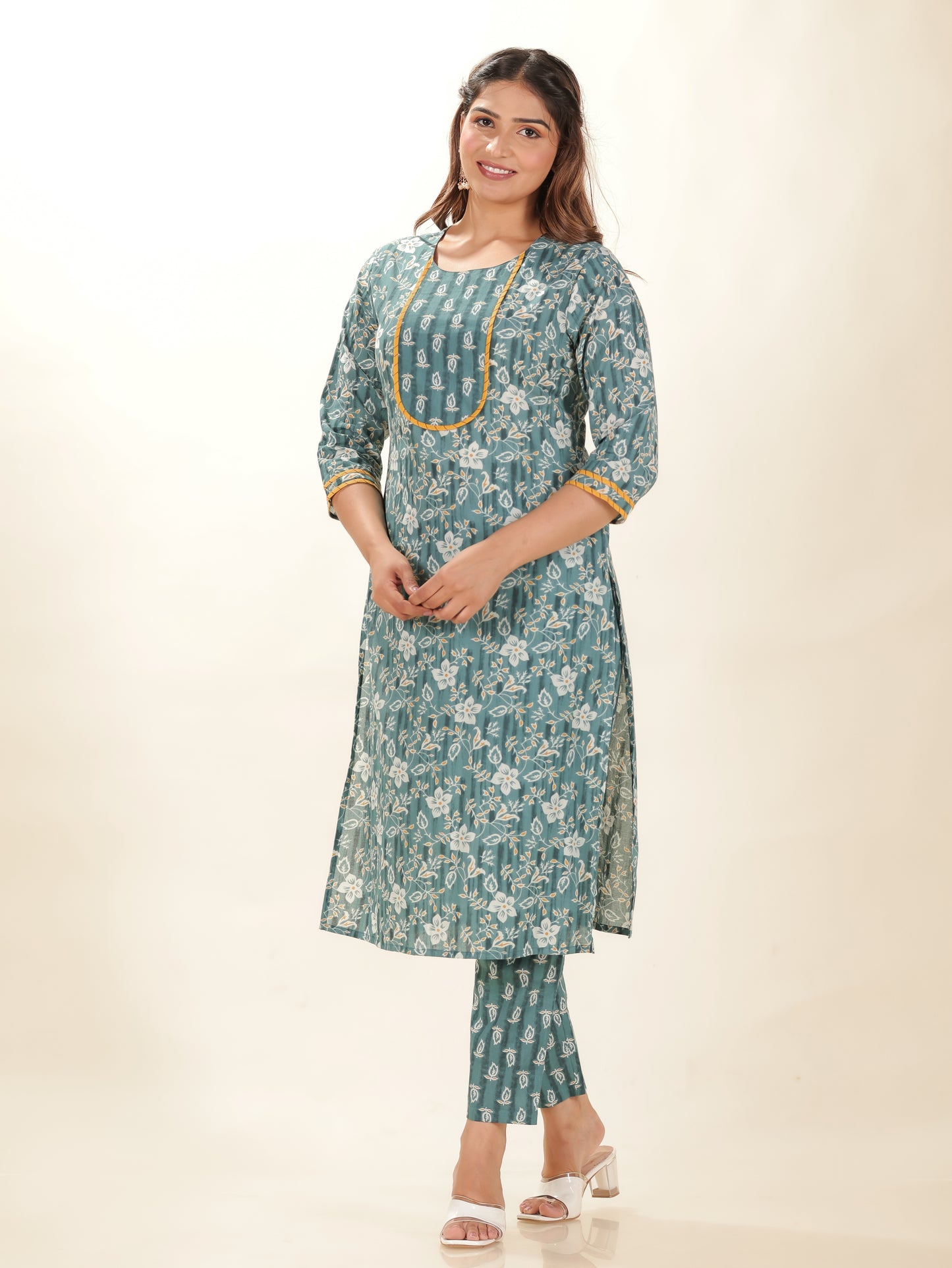 Soft Cotton Floral Kurta