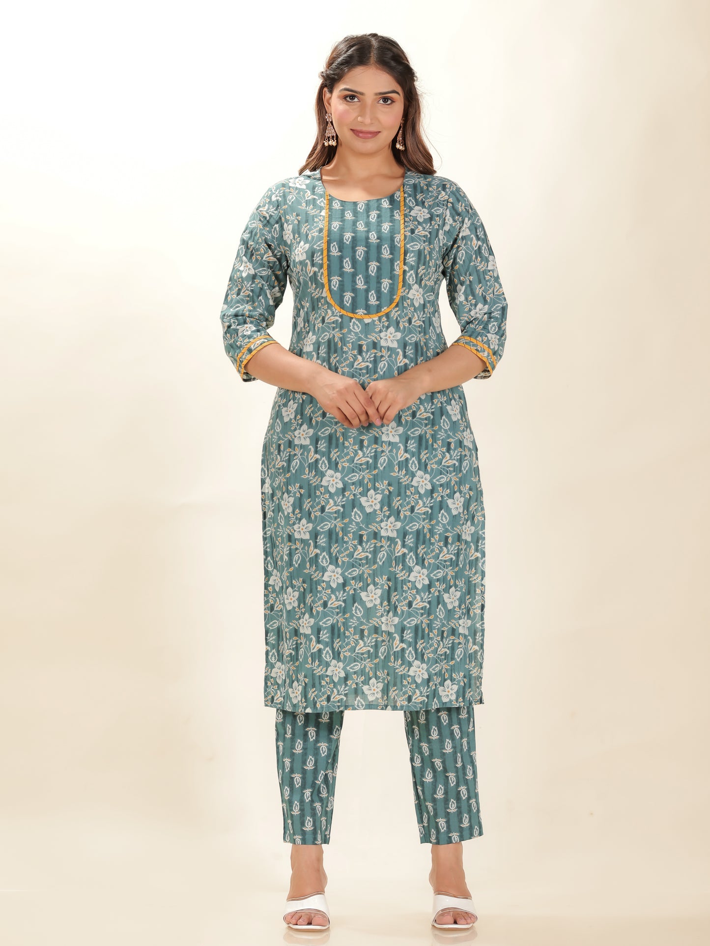 Soft Cotton Floral Kurta