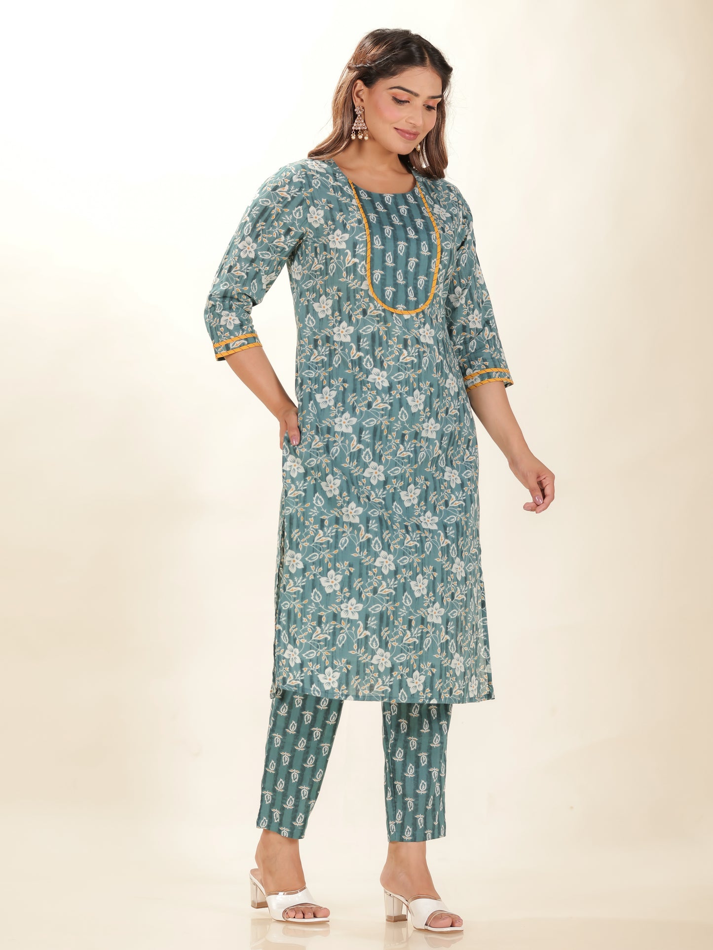 Soft Cotton Floral Kurta