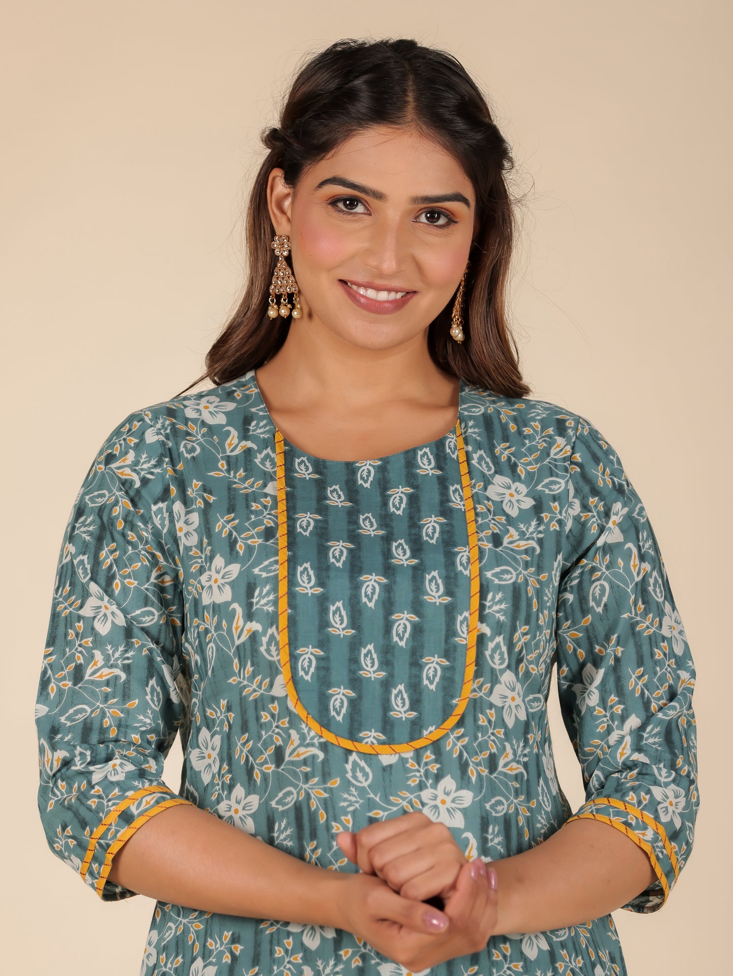 Soft Cotton Floral Kurta