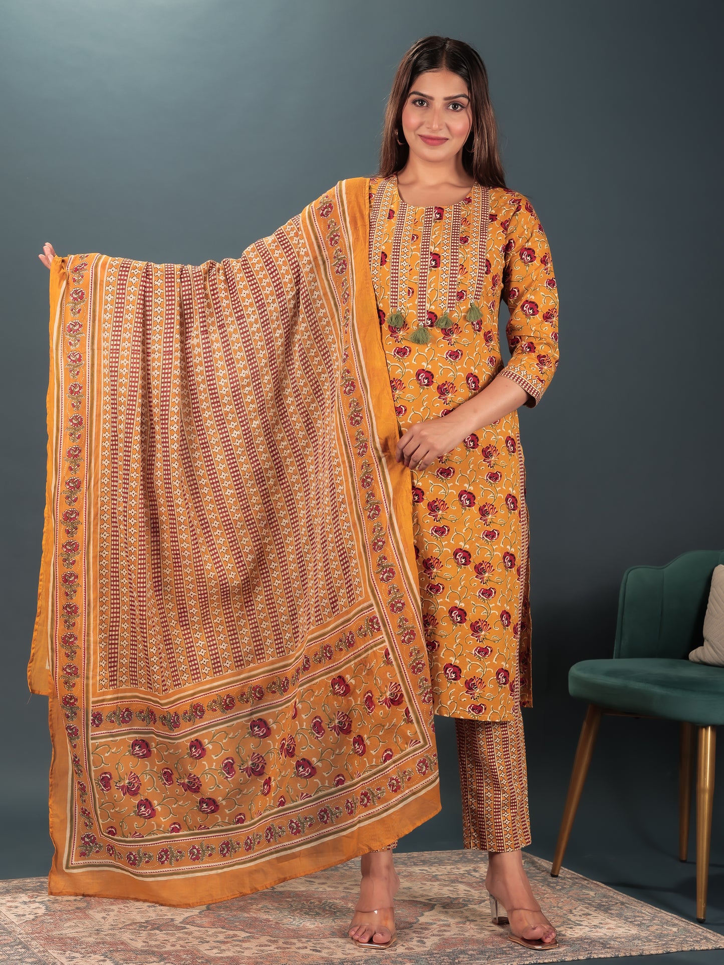 Voile Cotton Striped Dupatta