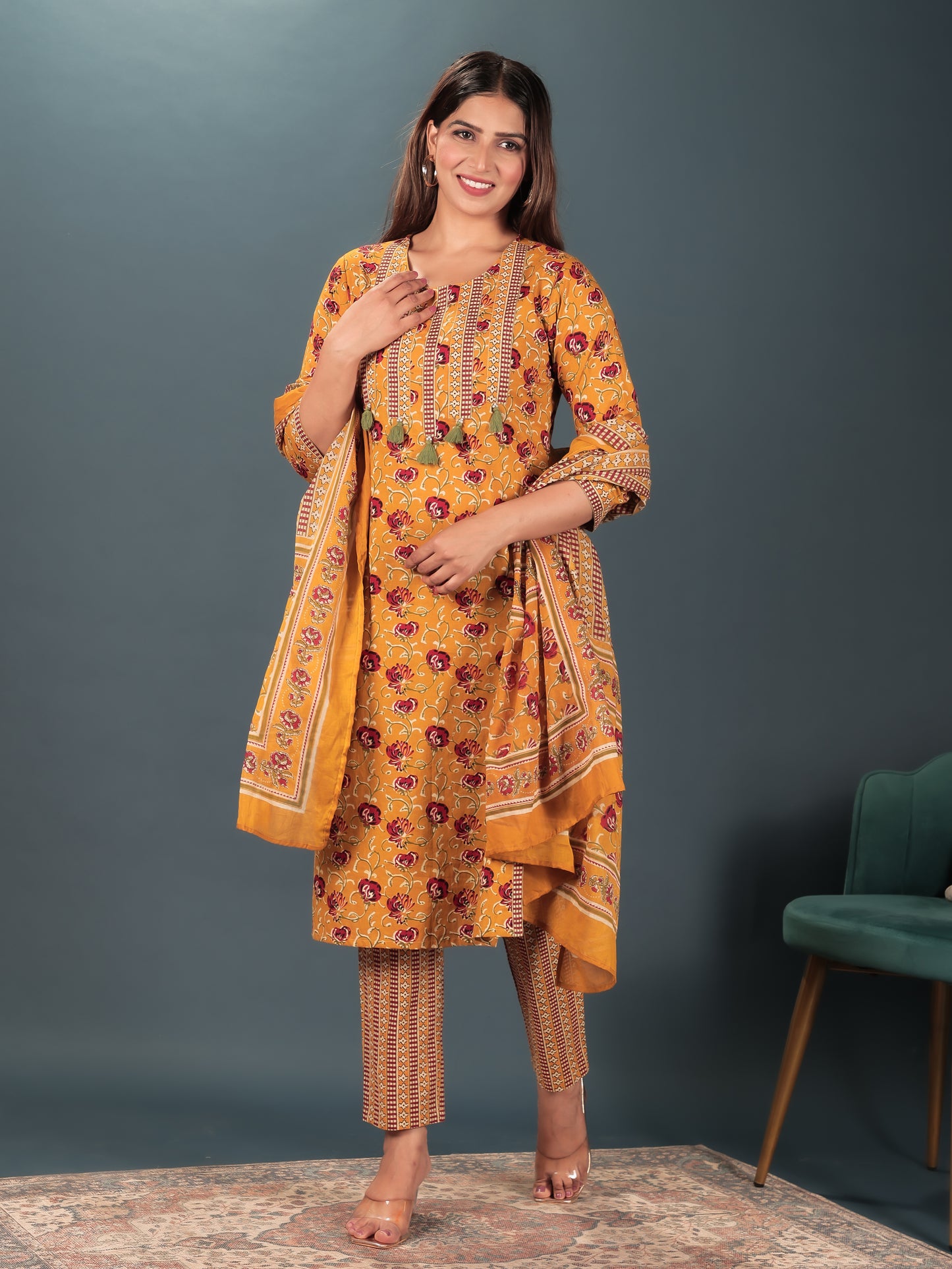 Soft Cotton Floral Kurta