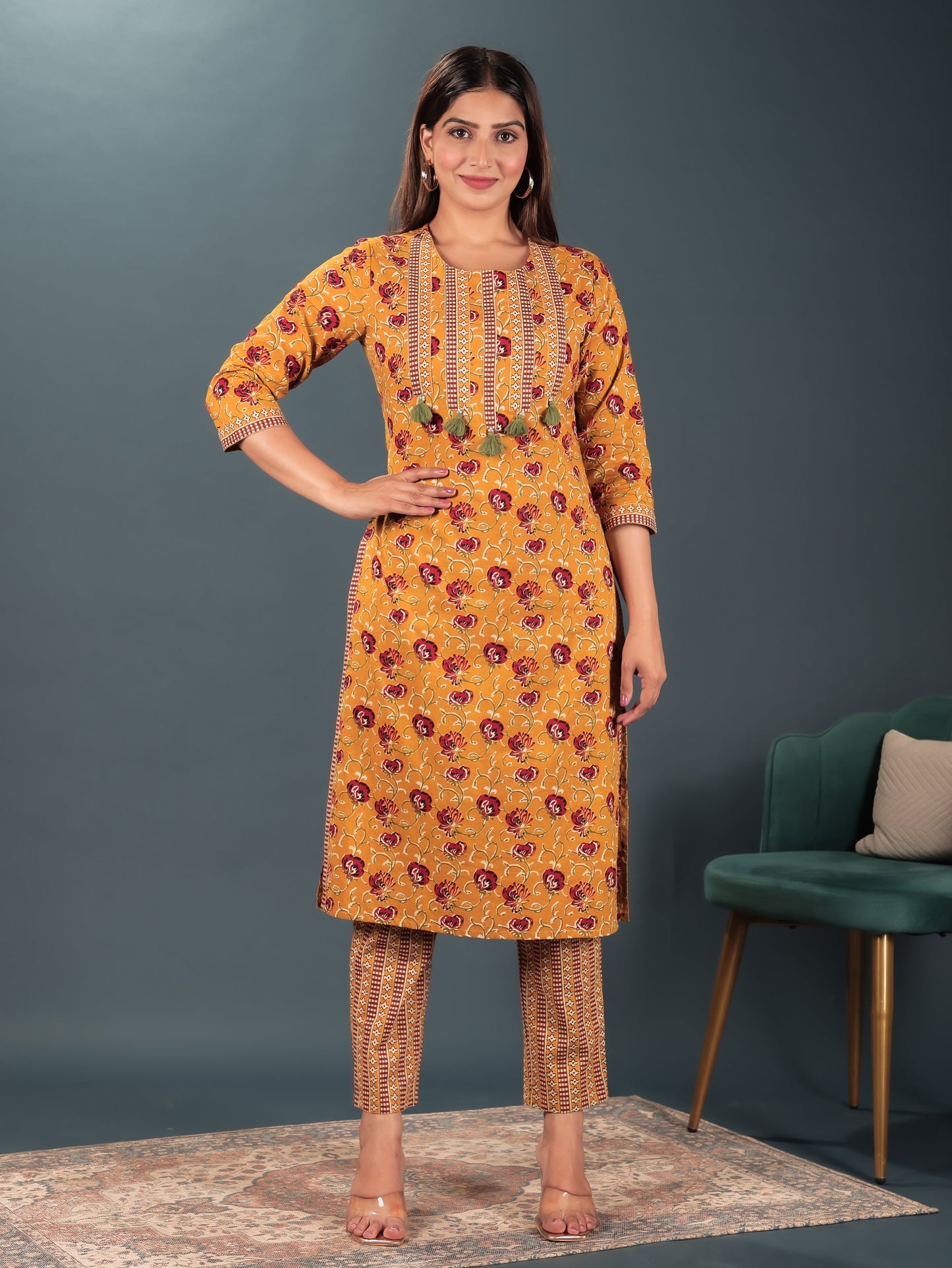 Soft Cotton Floral Kurta