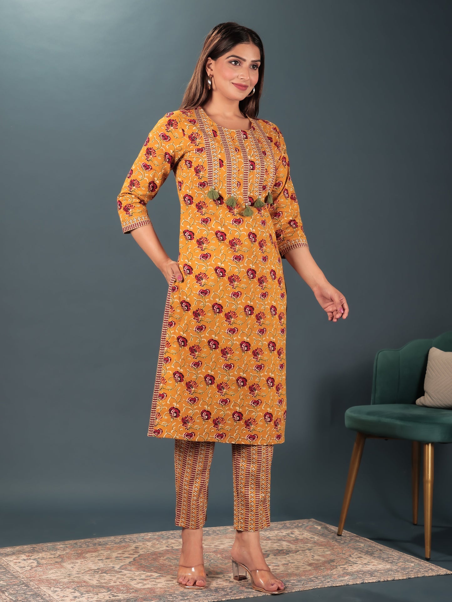 Soft Cotton Floral Kurta