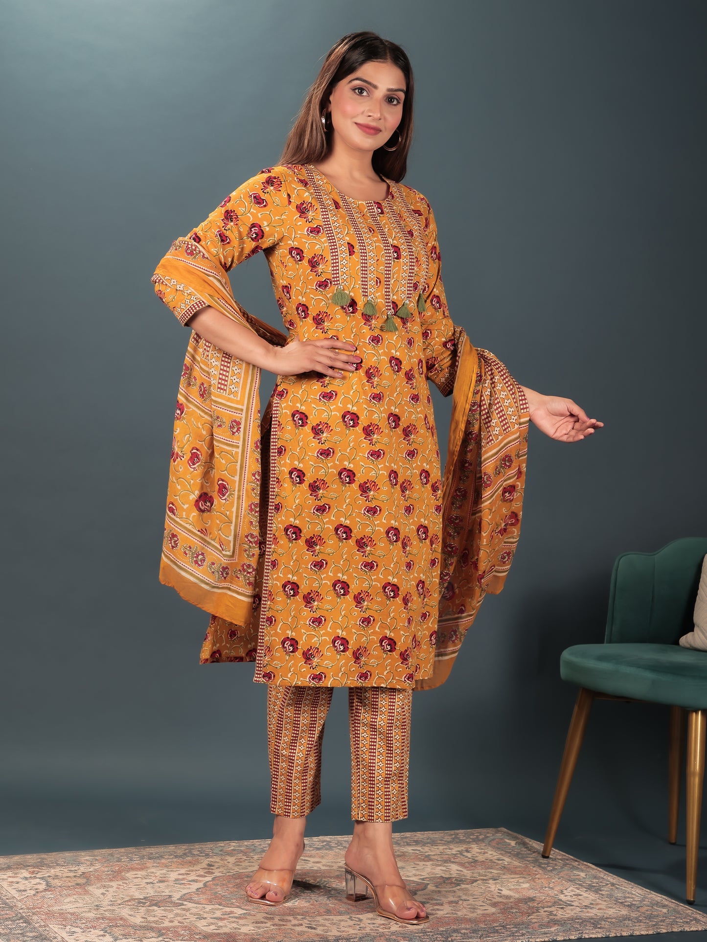 Soft Cotton Floral Kurta