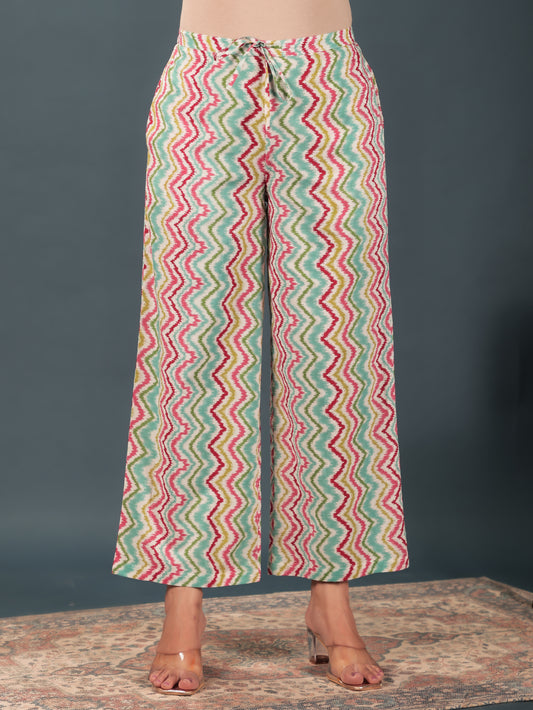 Soft Cotton Chevron Multicolor Palazzo