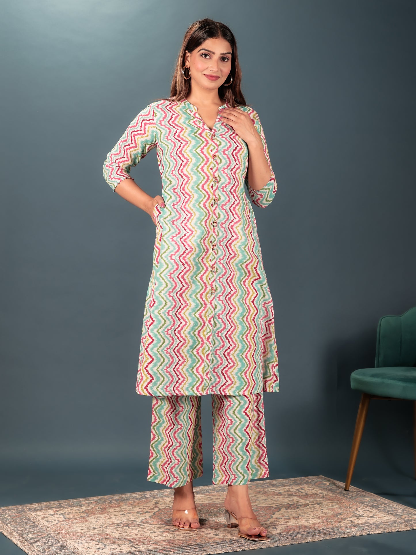 Soft Cotton Chevron Kurta