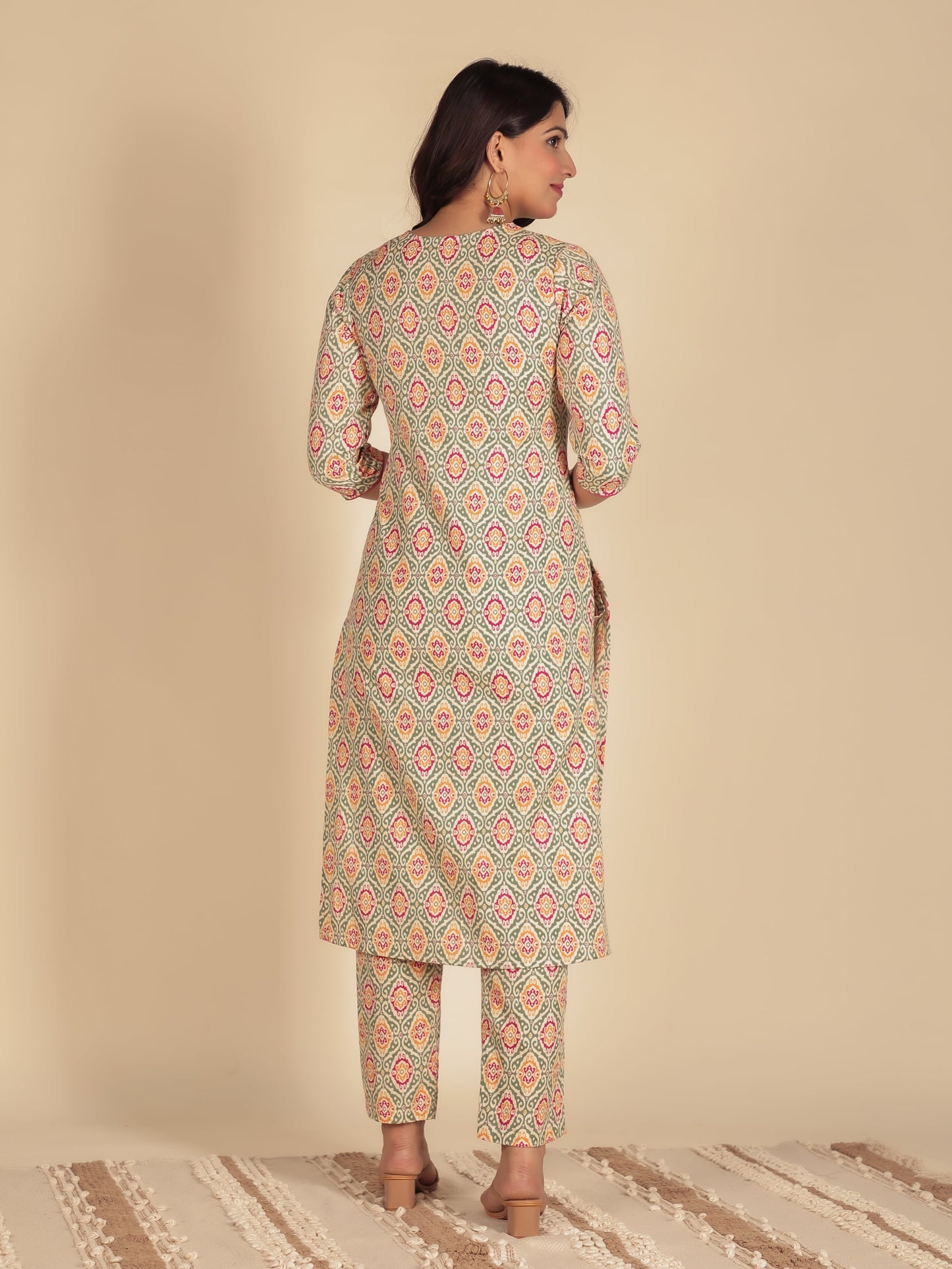 Linen Cotton Ikat Kurta