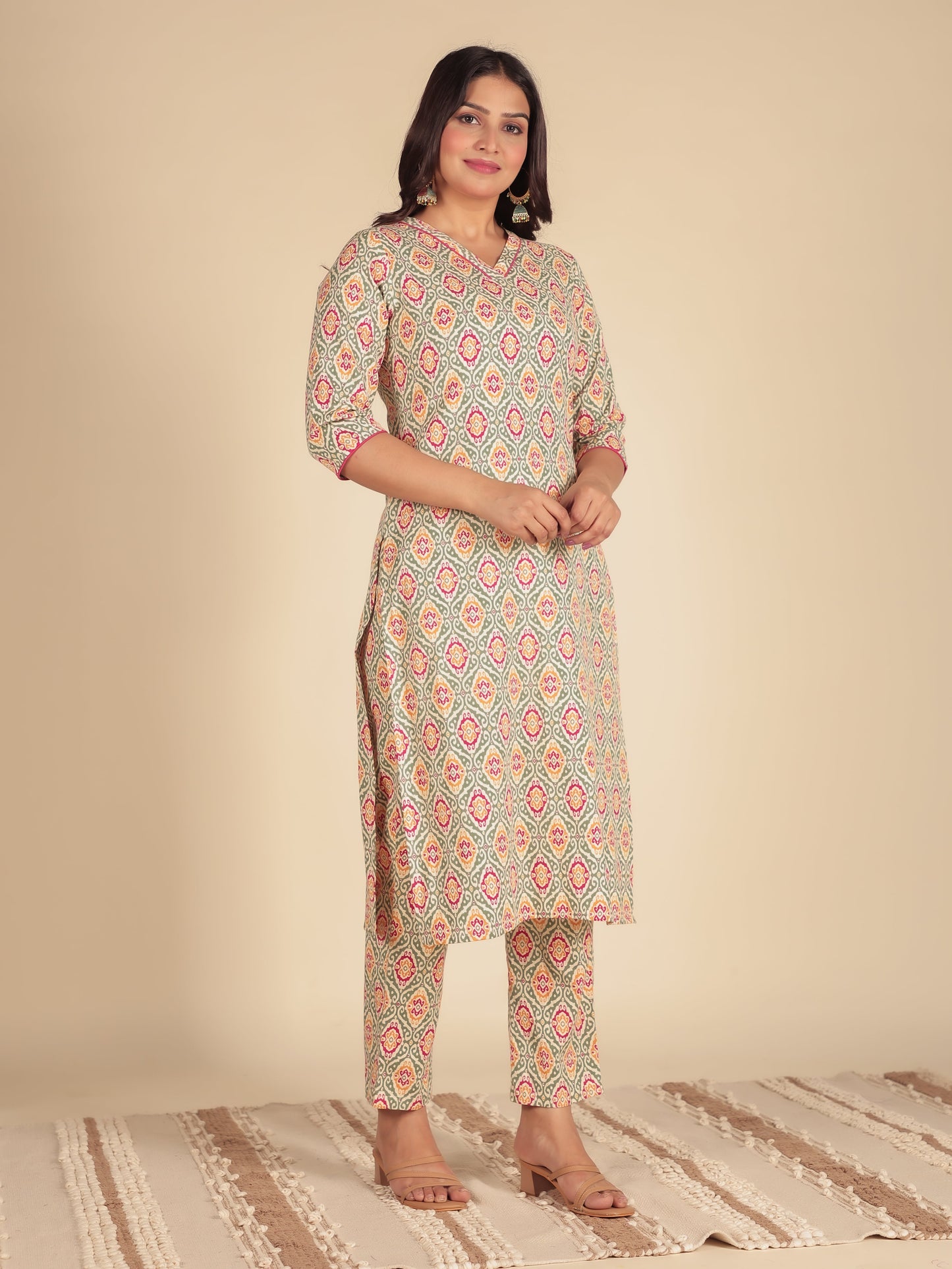 Linen Cotton Ikat Kurta