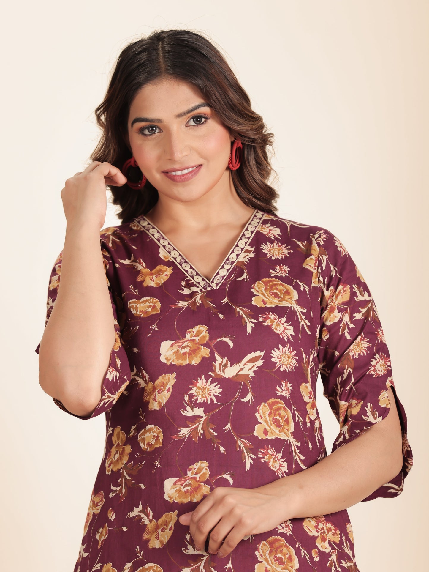 Soft Cotton Floral Kurta