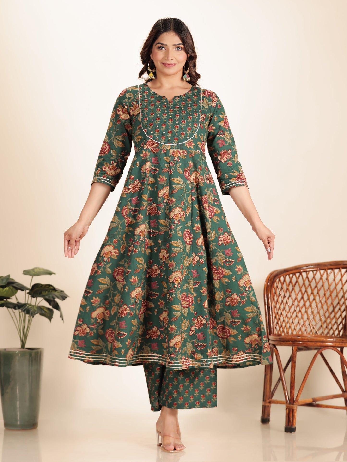 Soft Cotton Floral Kurta