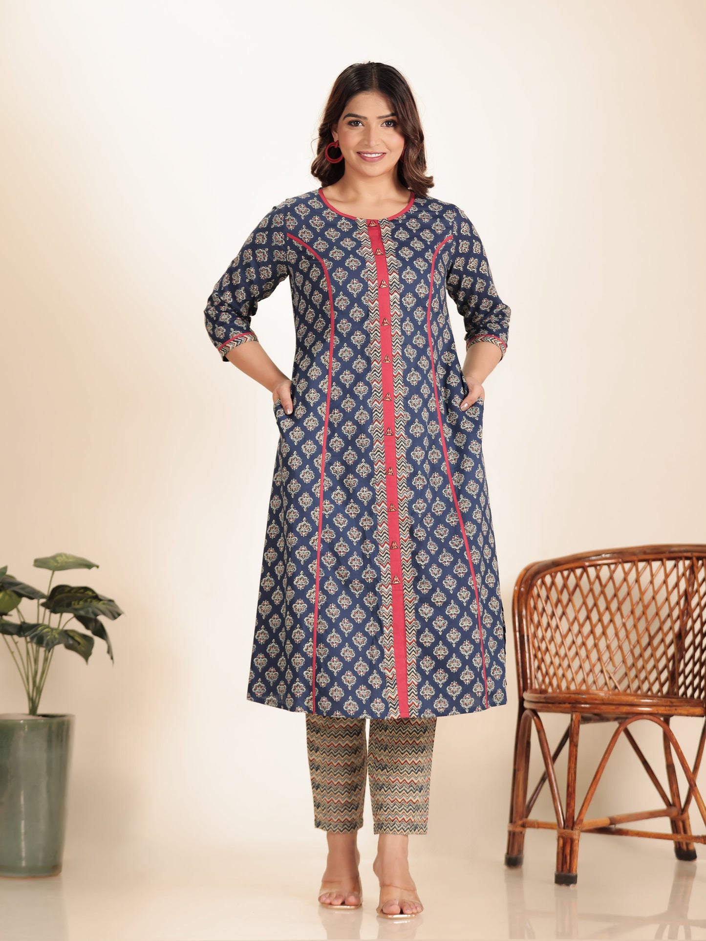 Soft Cotton Geometric Kurta