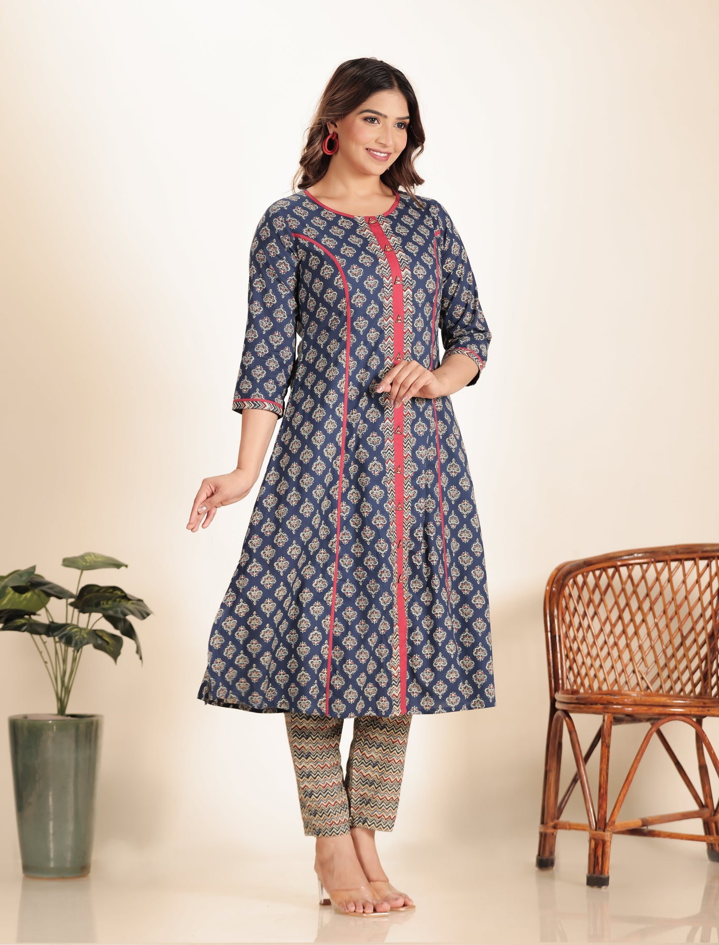 Soft Cotton Geometric Kurta