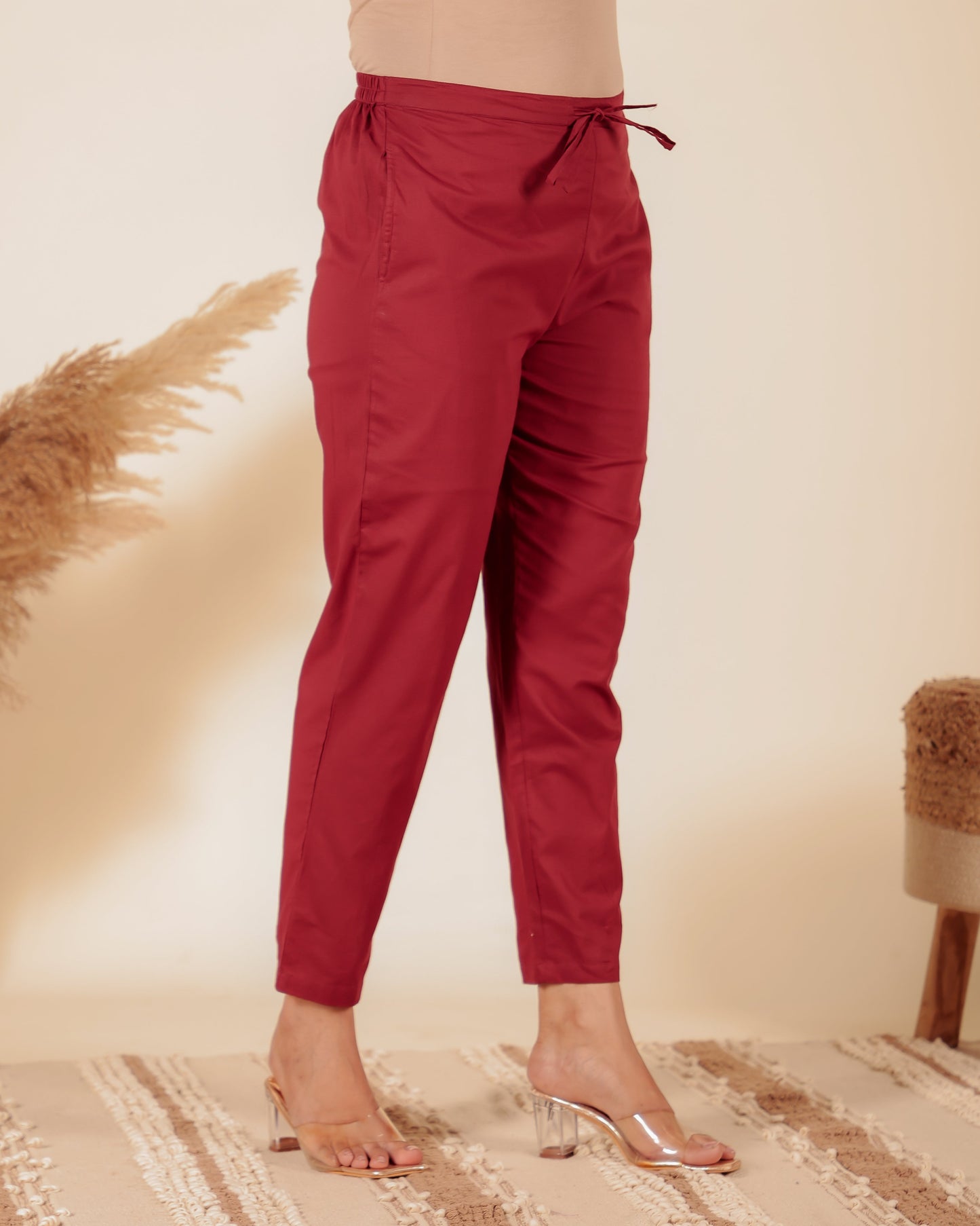 Soft Cotton Solid A-line Maroon Kurta