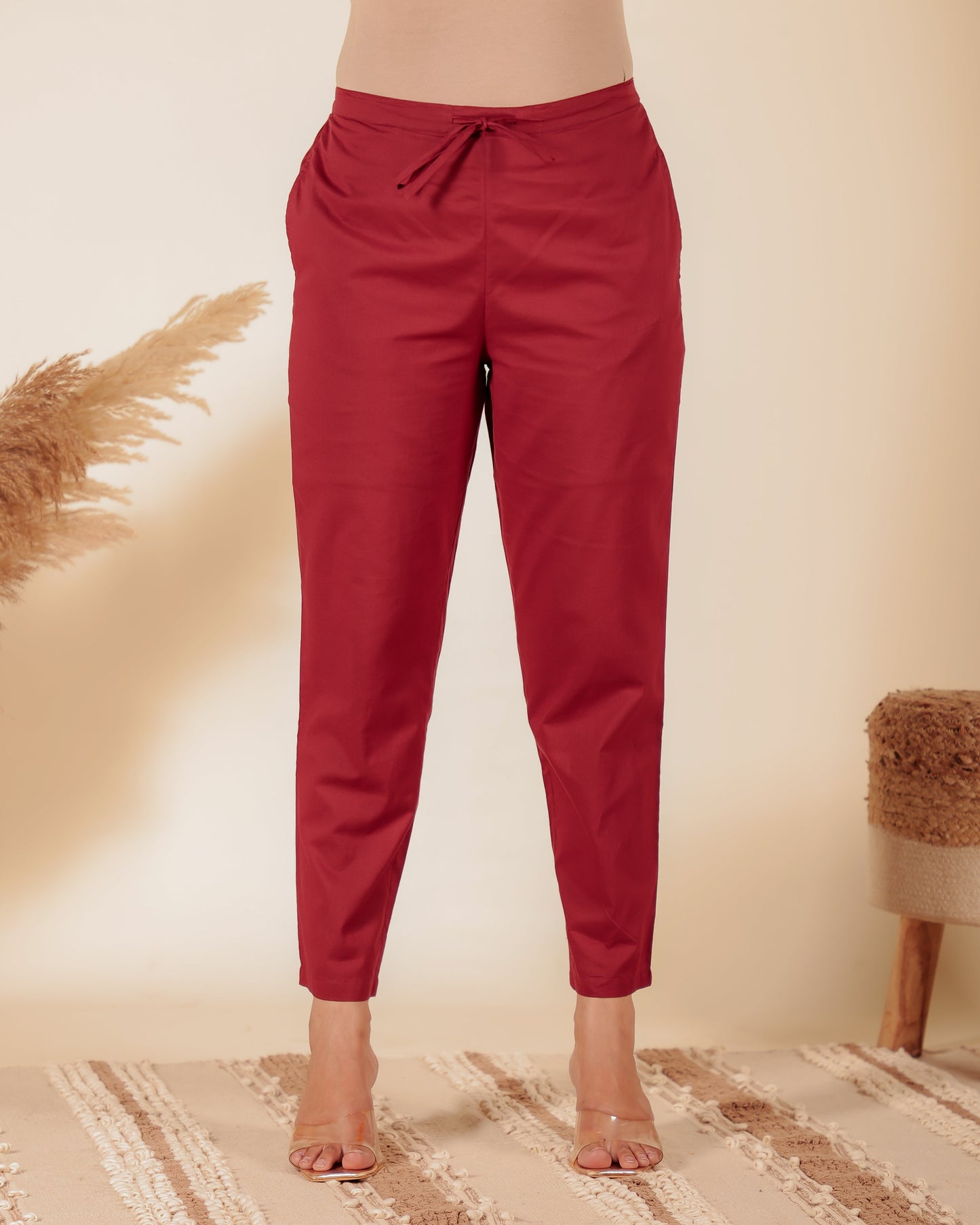 Soft Cotton Solid A-line Maroon Kurta