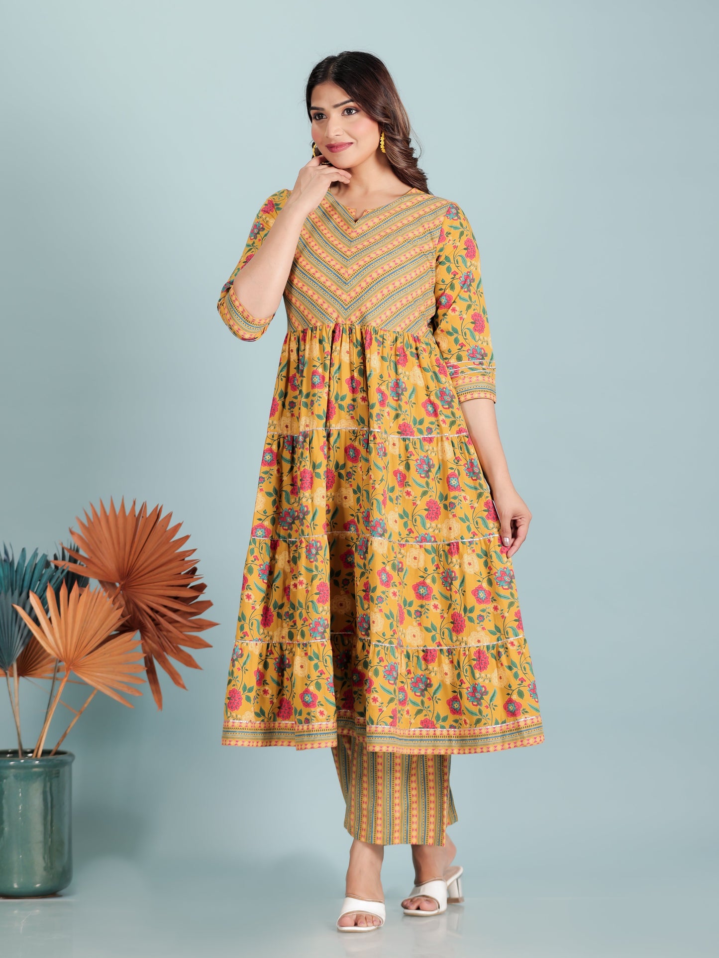 Soft Cotton Floral Kurta