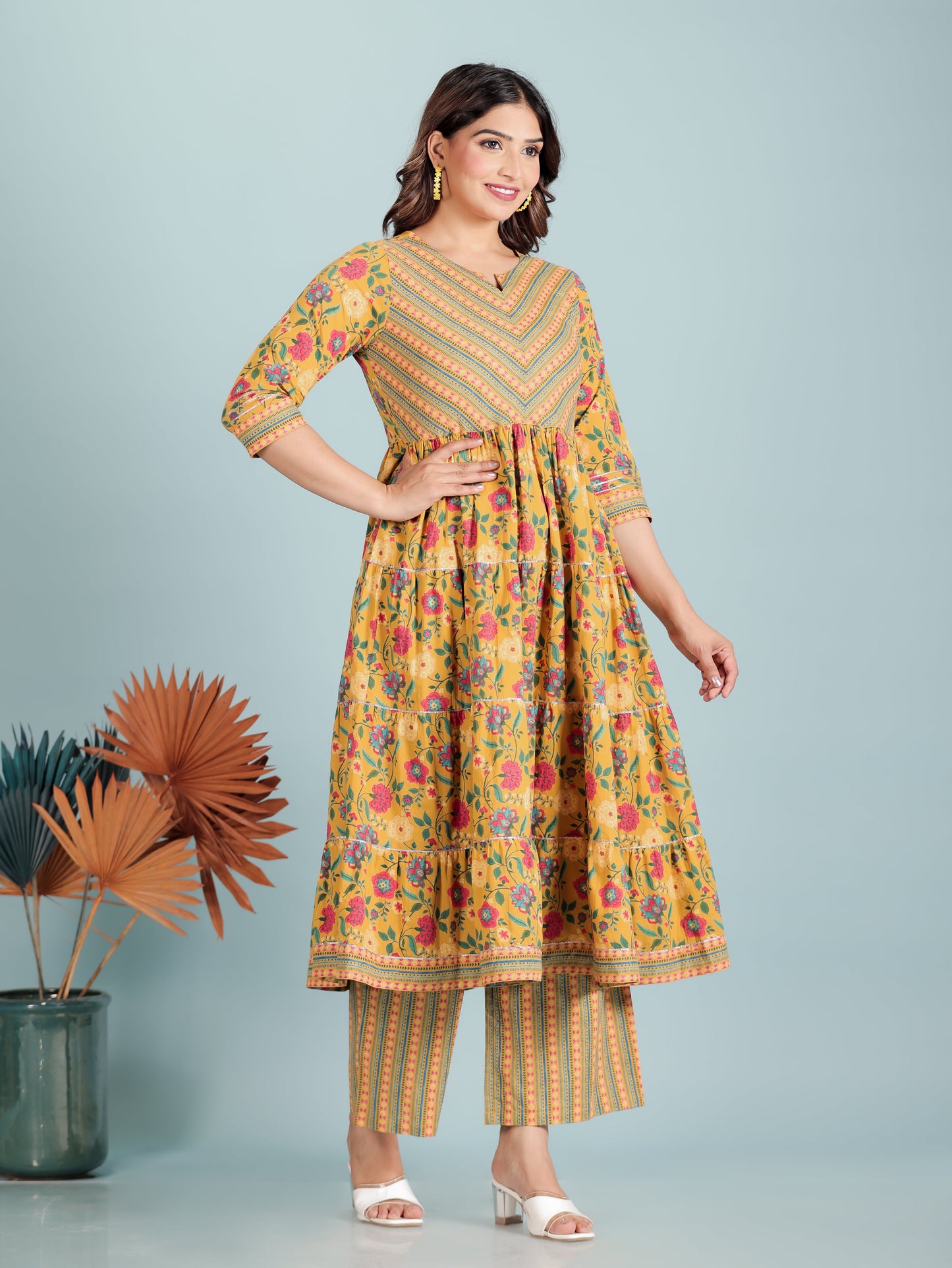 Soft Cotton Floral Kurta