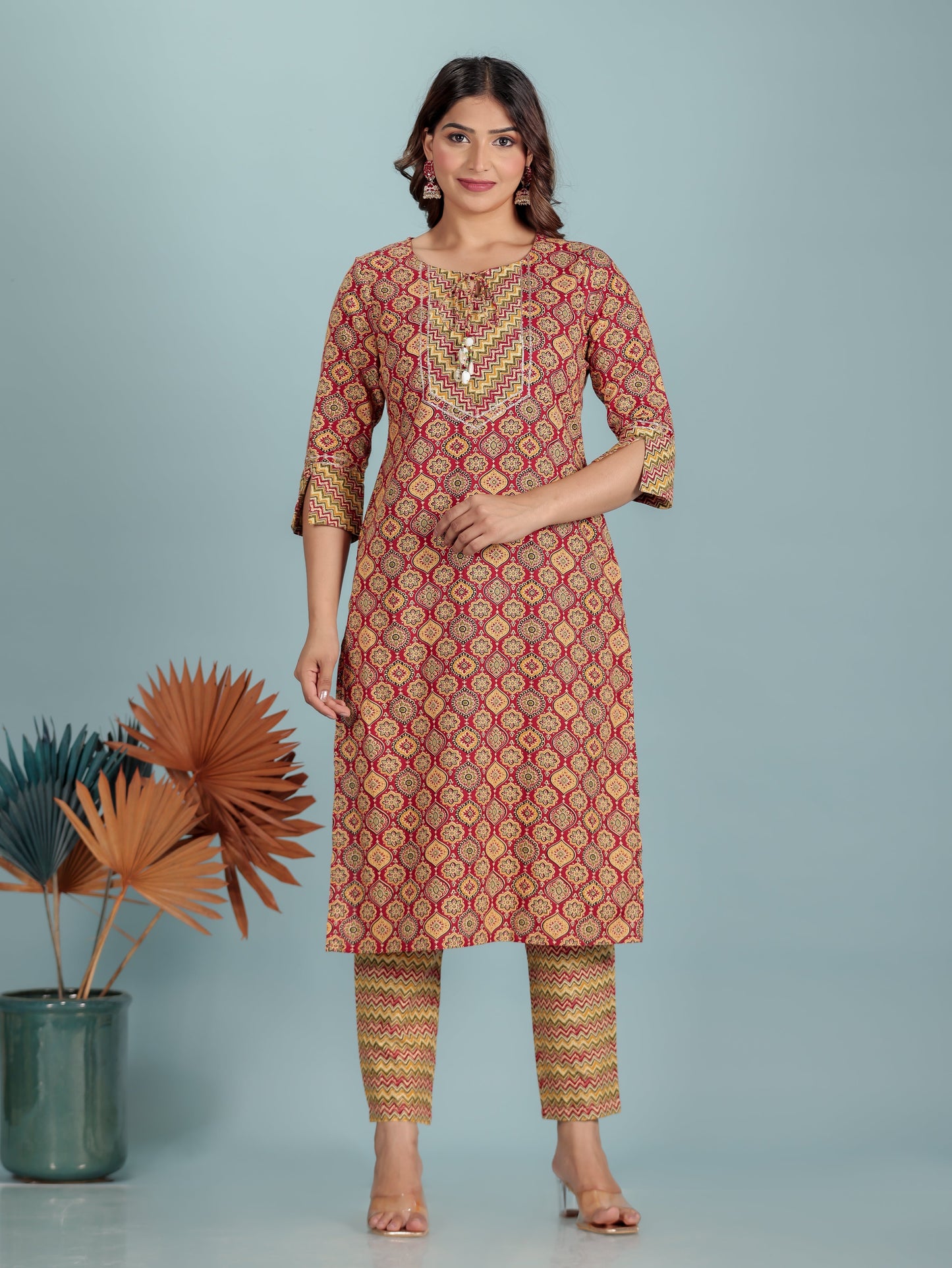 Soft Cotton Geometric Kurta