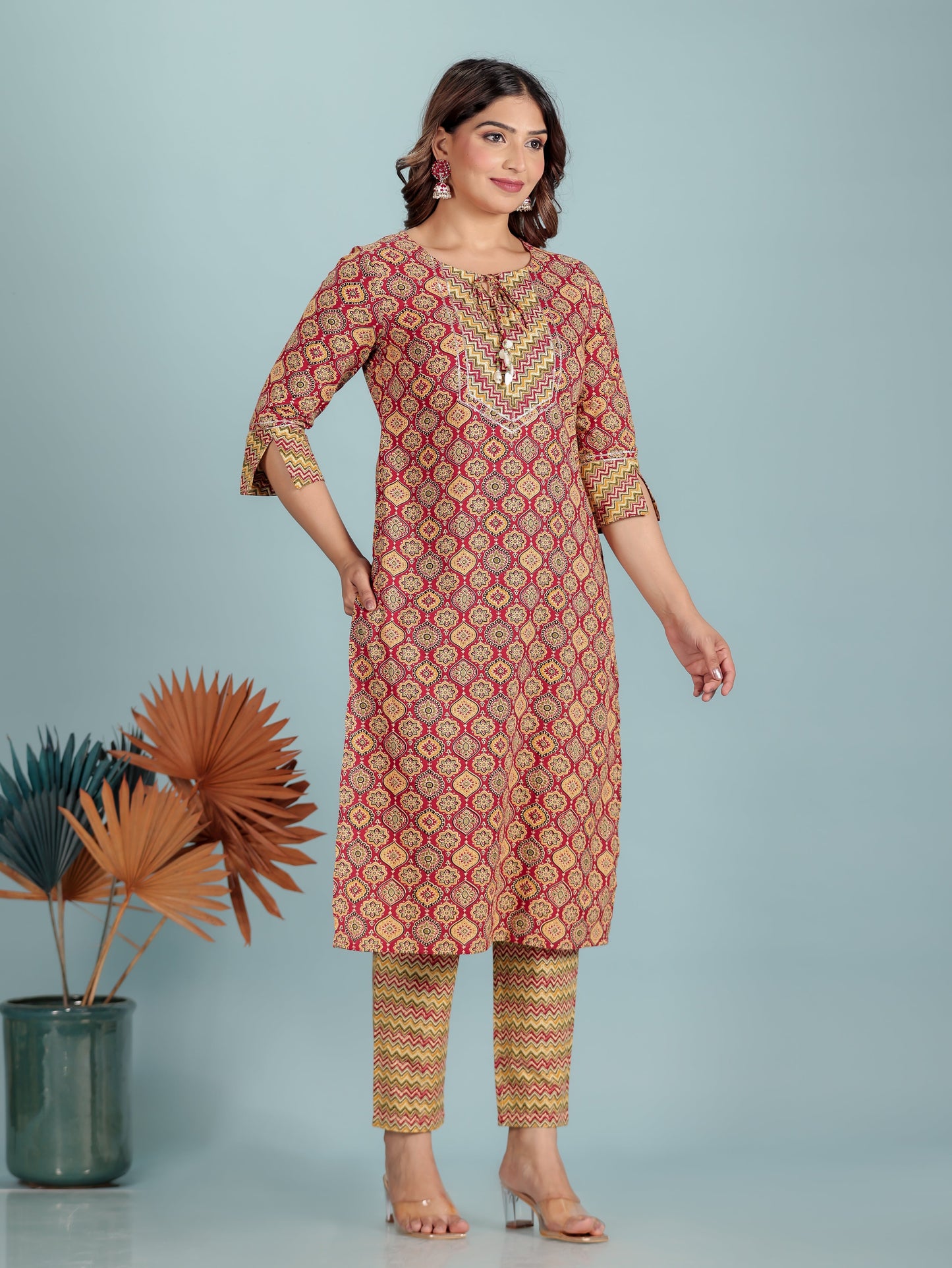 Soft Cotton Geometric Kurta