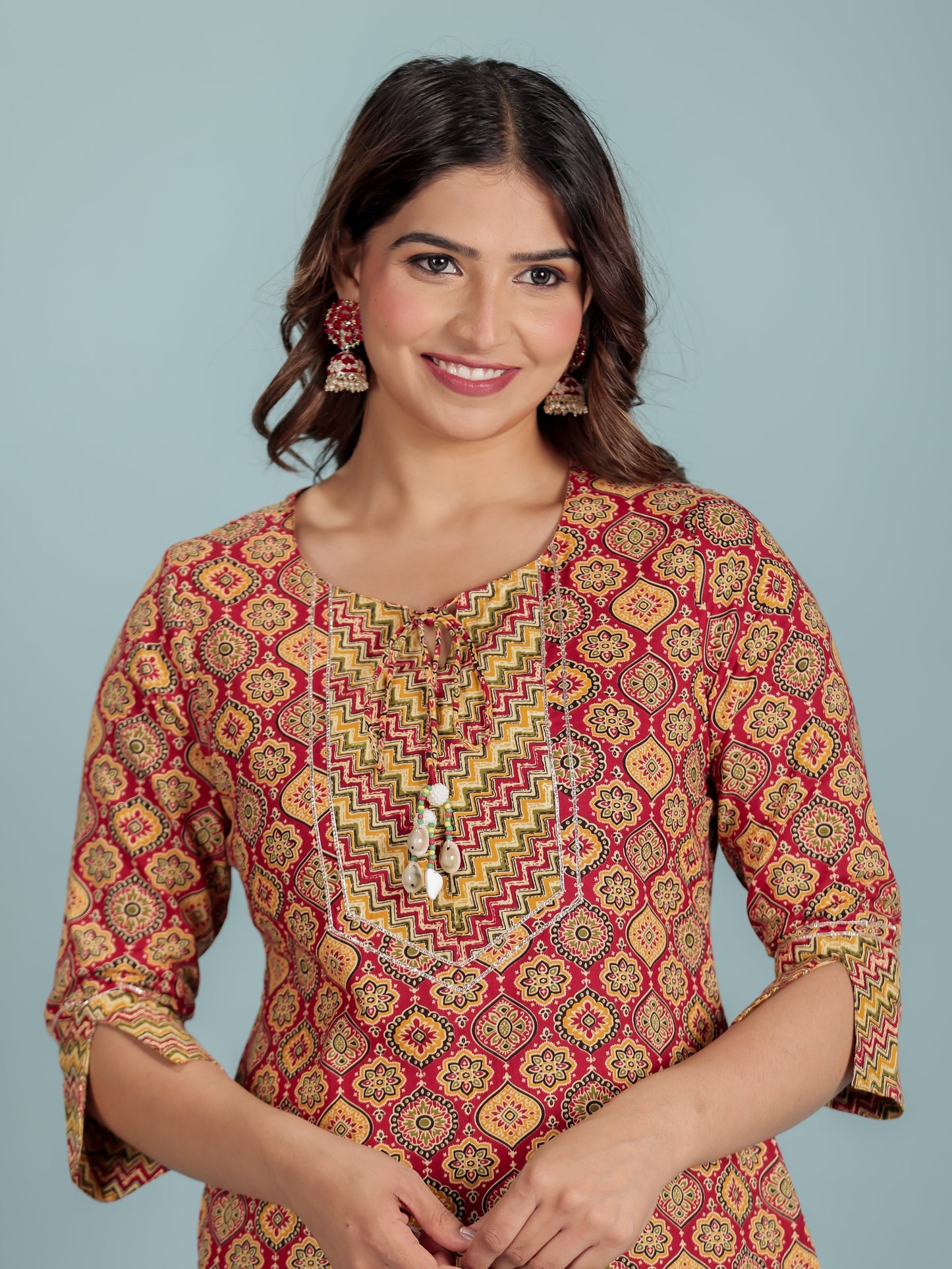 Soft Cotton Geometric Kurta