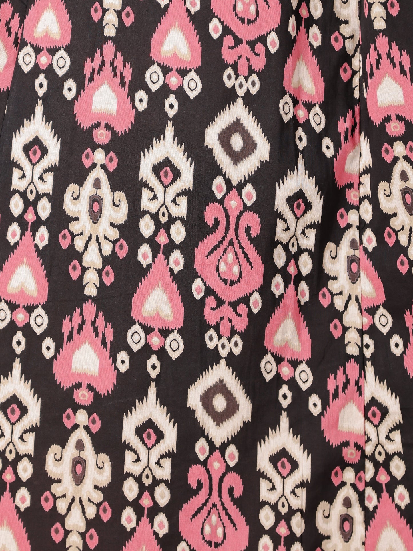 Soft Cotton Ikat Panelled Black Dress